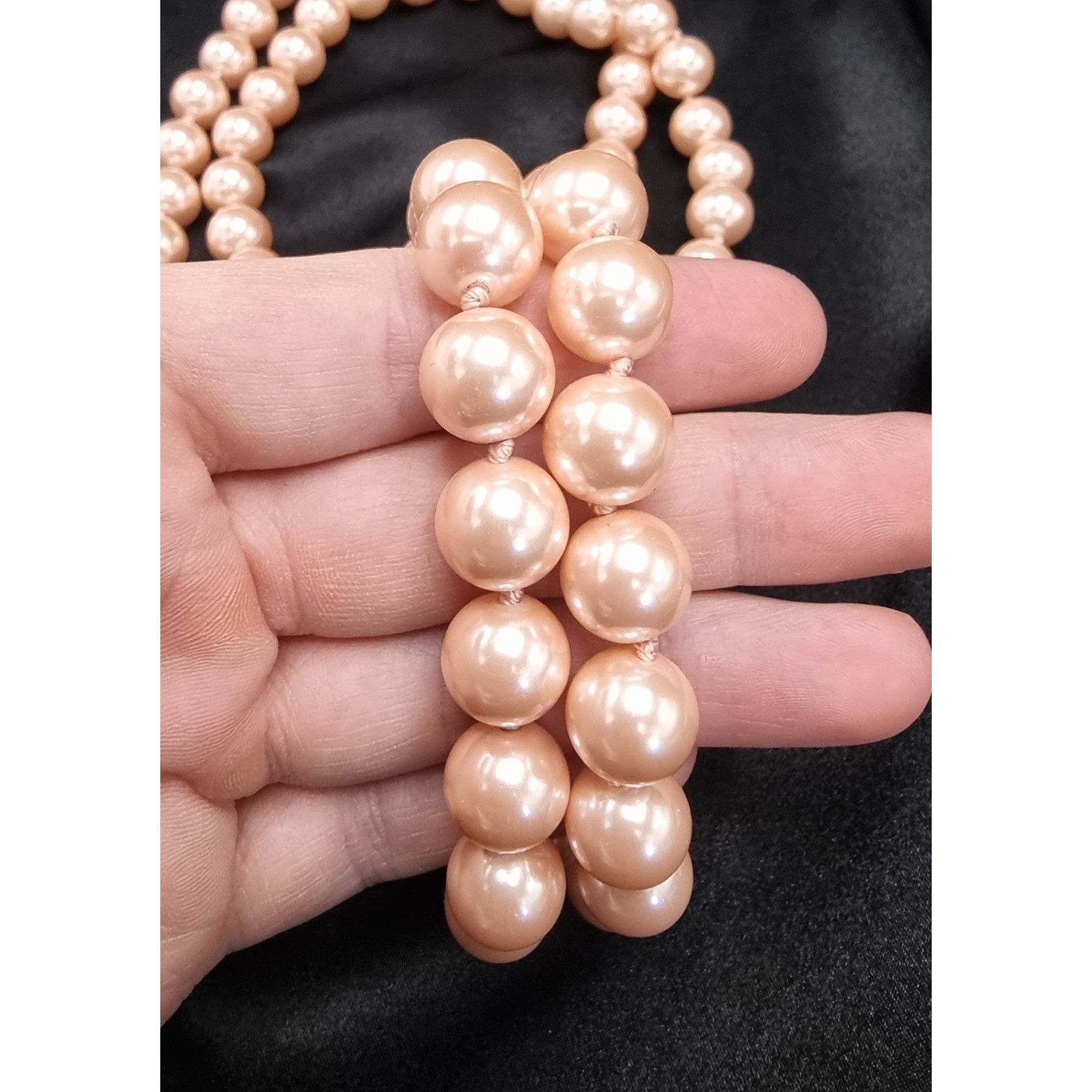 Vintage Heidi Daus Double-Strand Faux Pearl Necklace With Crystal Bo Size ONE SIZE - 6 Thumbnail