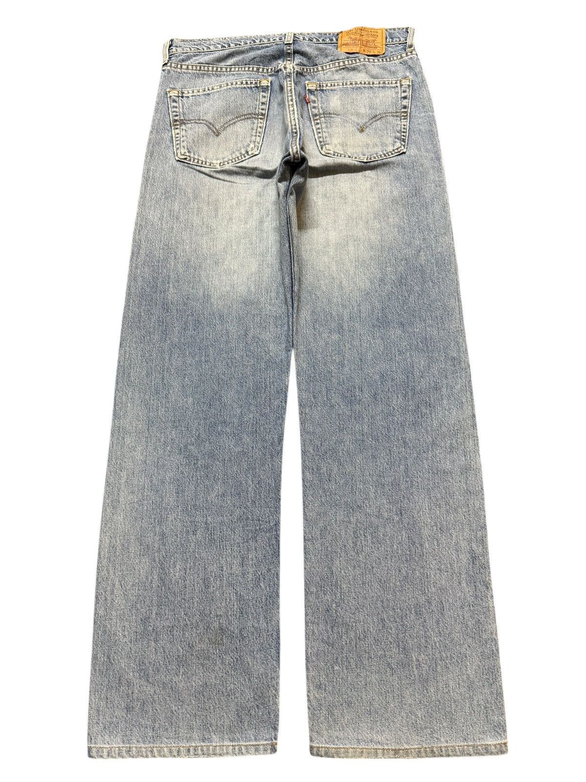 Levi's Vtg 80s Levis 519 Blue Faded Wash Distressed Straight Loose Size US 33 - 2 Thumbnail