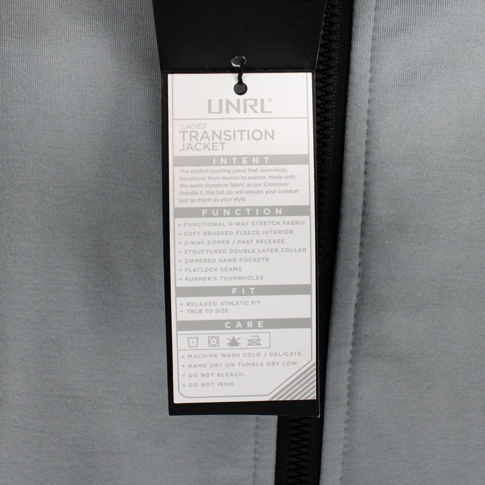 Vintage UNRL Transition Jacket Womens M Gray Full Zip Thumbholes Fleece Lined LOGO* Size M / US 6-8 / IT 42-44 - 6 Thumbnail