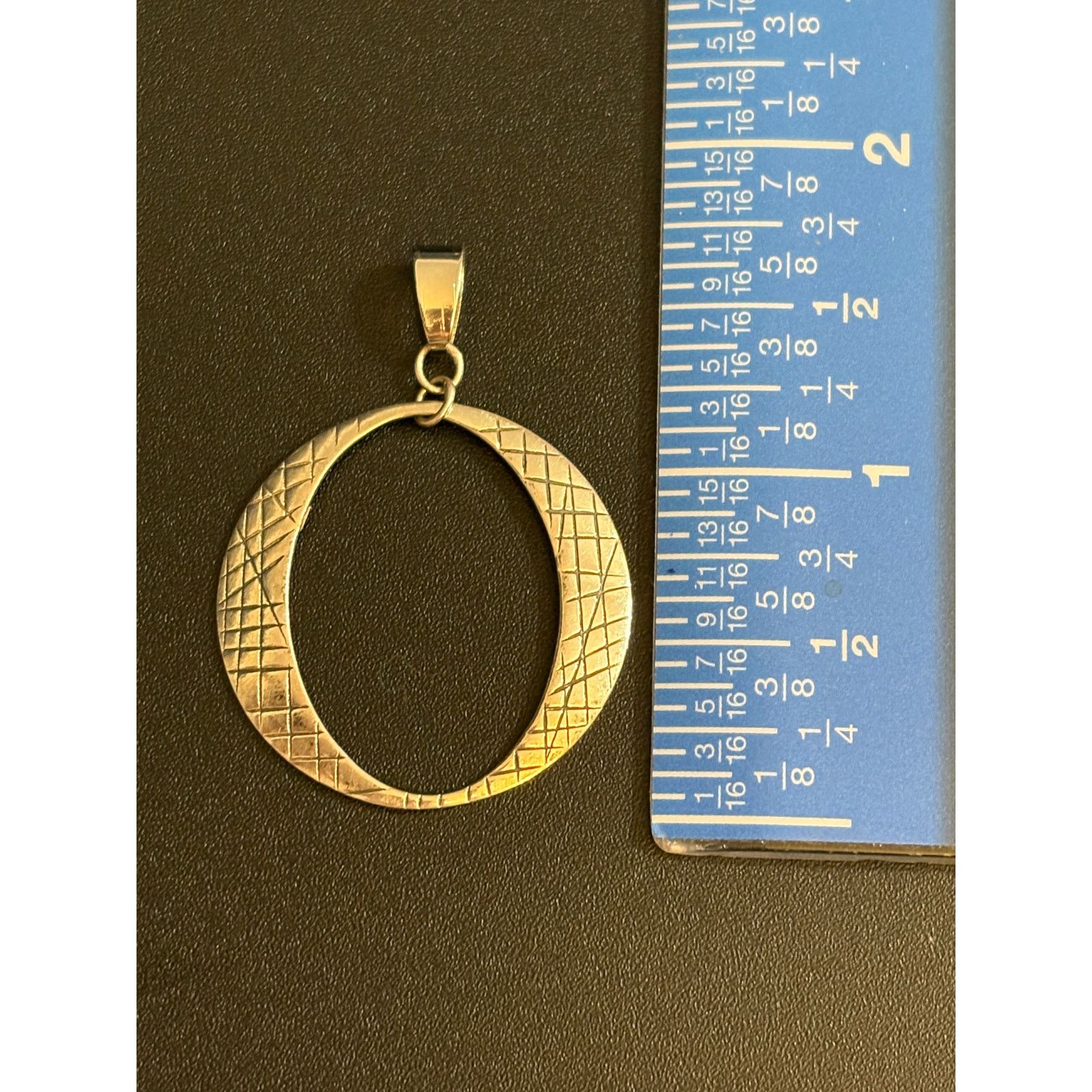 Other Vintage Sterling Silver 925 Crescent Oval Pendant Size ONE SIZE - 2 Thumbnail