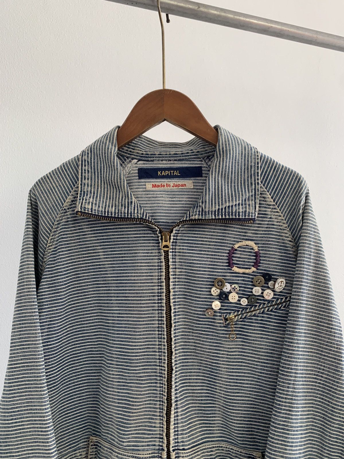 Kapital Kountry Kapital Indigo Stripe Button Patch Zip Jacket Size US M / EU 48-50 / 2 - 2 Thumbnail