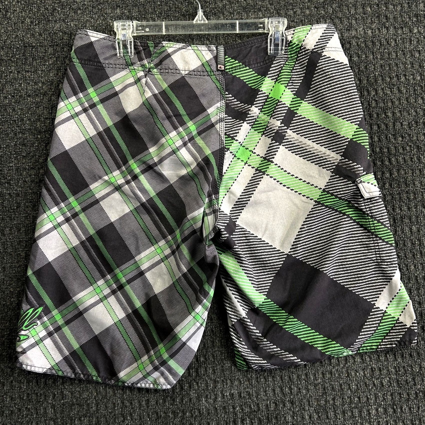 O'Neill VINTAGE O'Neill Boardshorts Swim Trunks 36 Green Black Plaid 90s Y2K Beach Mens Short - Board Shorts, Drawstring, Pockets Size US 36 / EU 52 - 5 Thumbnail