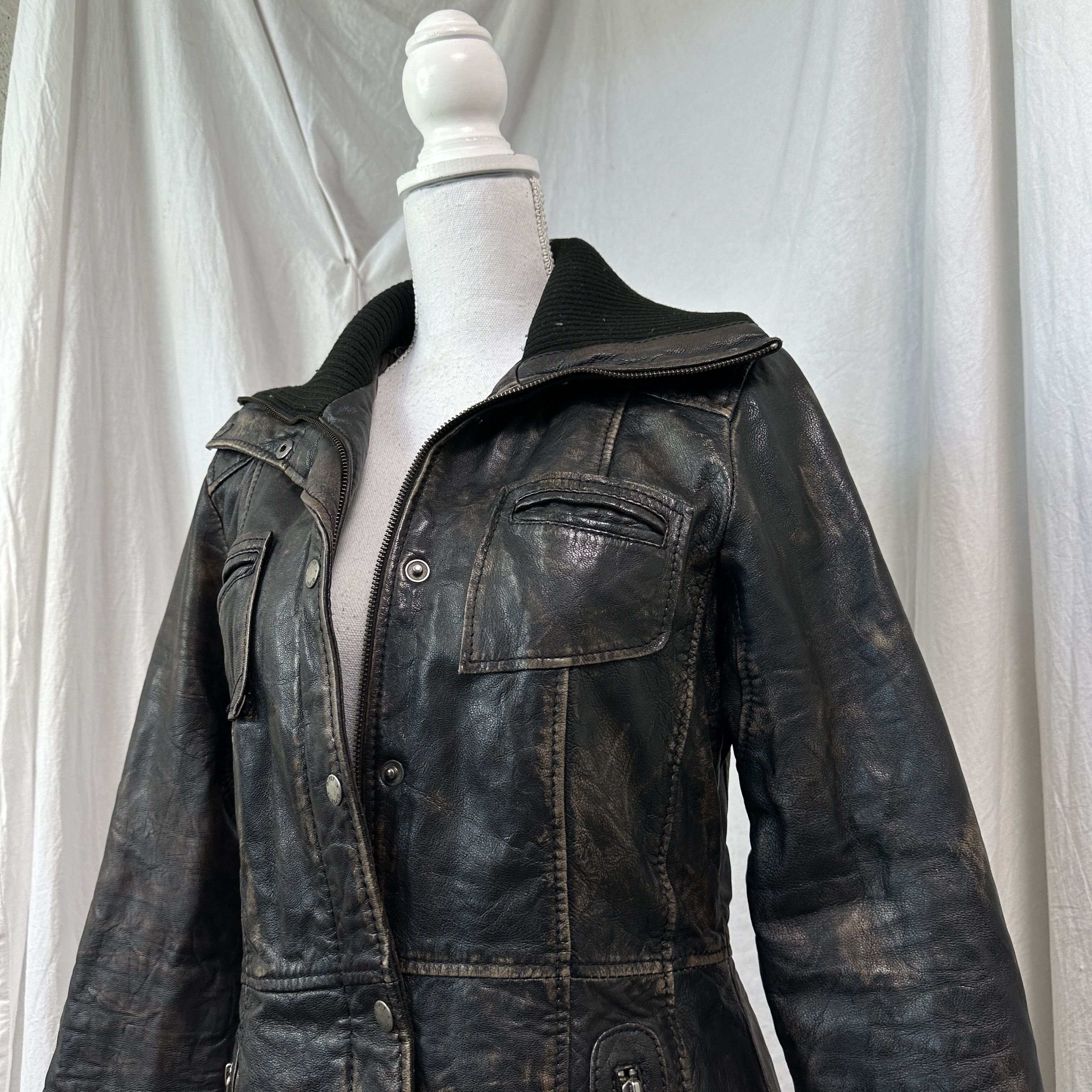 Vintage Vintage Leather Maxi Washed Matrix Coat/Jacket 00s Size US M / EU 48-50 / 2 - 3 Thumbnail