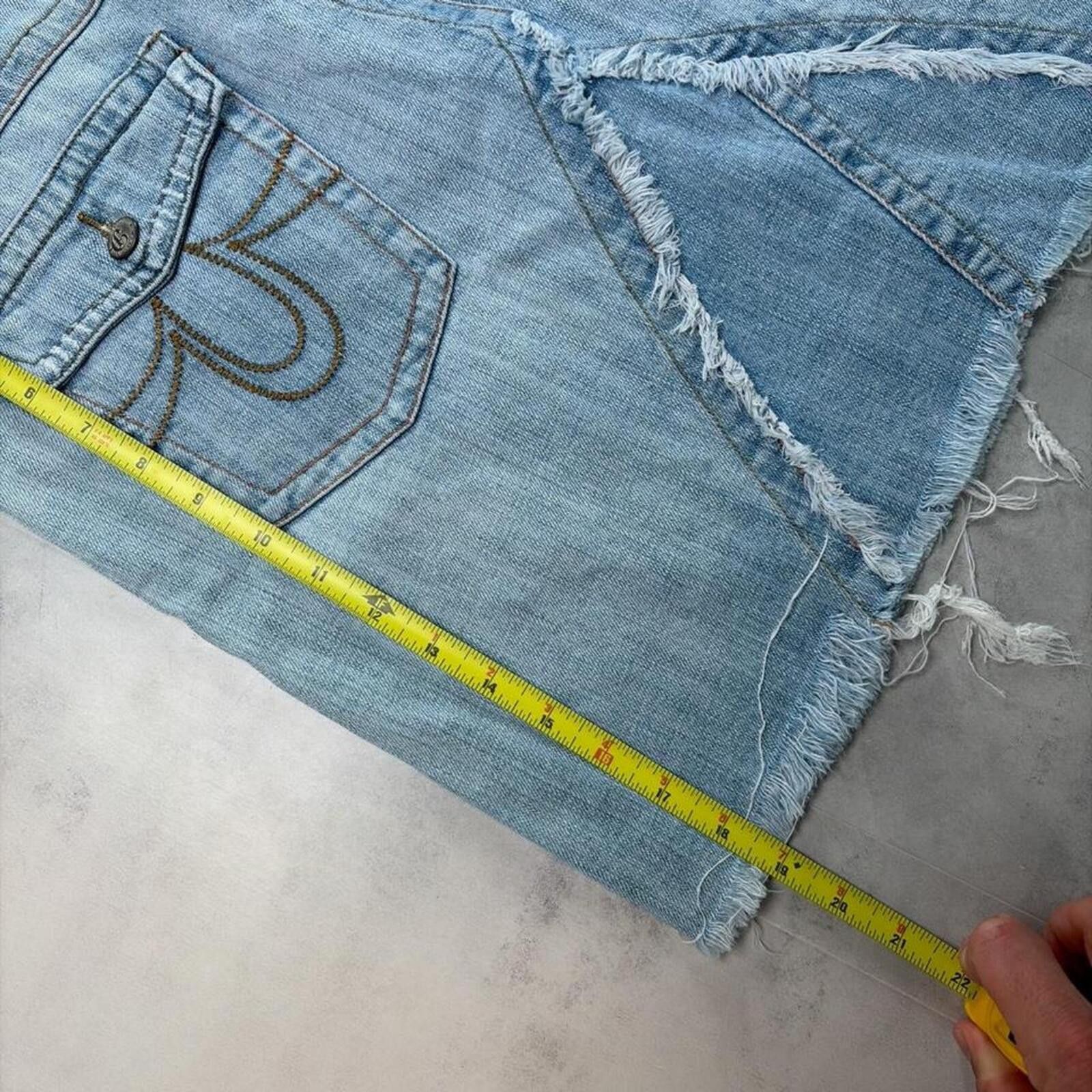 Other Y2K Light Wash C’est Toi Grunge Gothic Denim Skirt Size 36" / US 14 / IT 50 - 7 Thumbnail