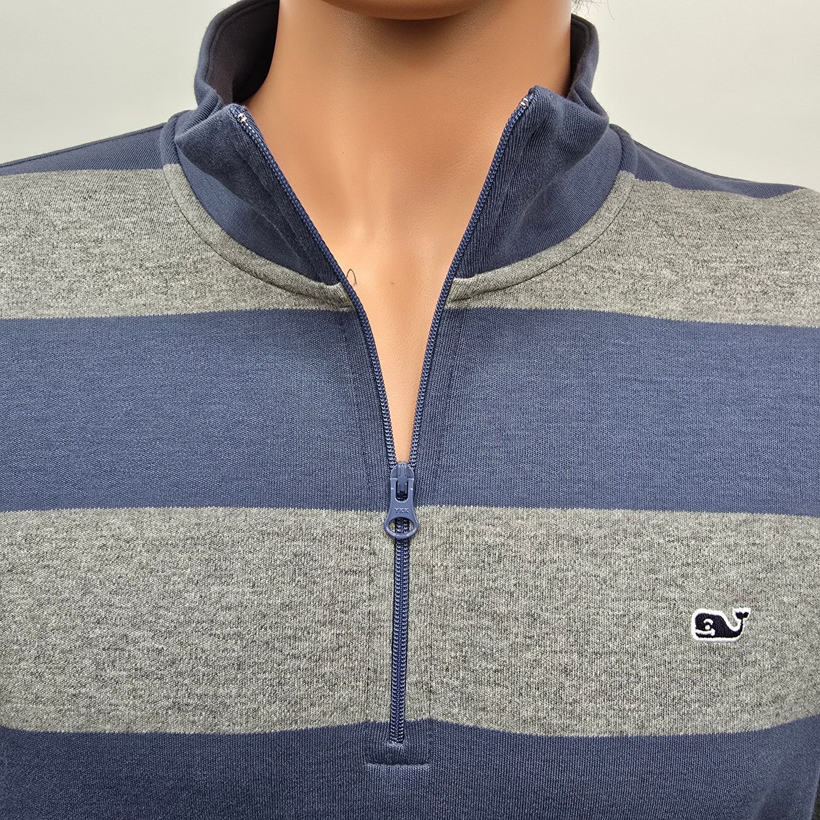 Vineyard Vines VINEYARD VINES Saltwater 1/4 Quarter Zip Sweater L Striped Size US L / EU 52-54 / 3 - 5 Thumbnail