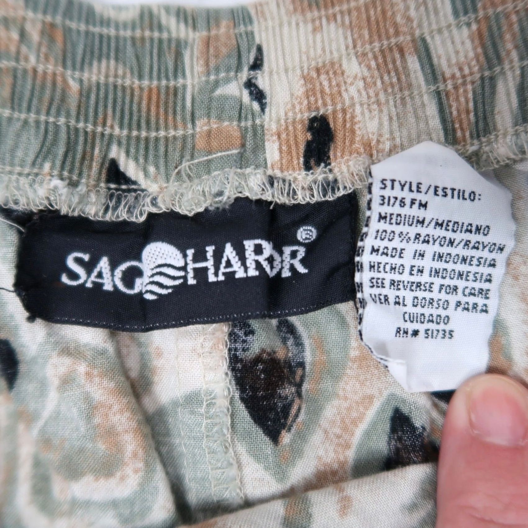 Vintage VINTAGE Sag Harbor Skirt Midi Floral Tan Green Black 90s Womens Medium Size 32" / US 10 / IT 46 - 4 Thumbnail