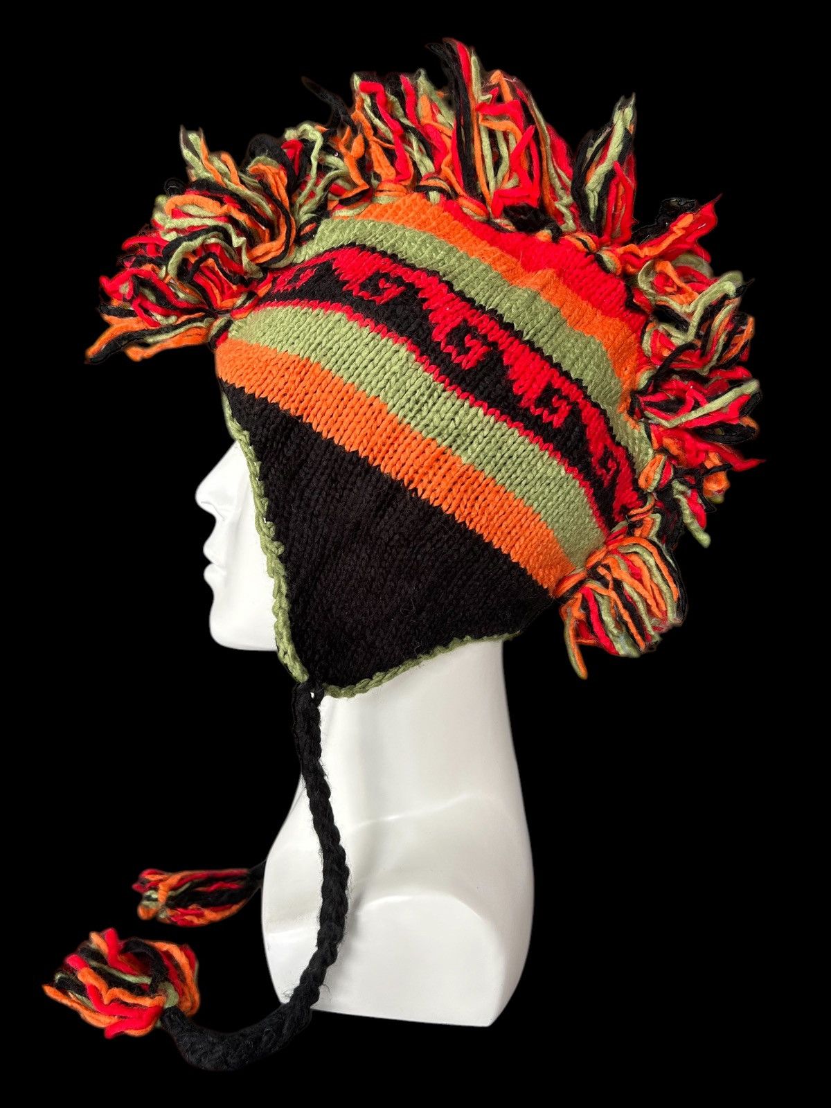 Mohawk Very Rare Crochet Knitted Handmade Beanie Hats ☠️☠️