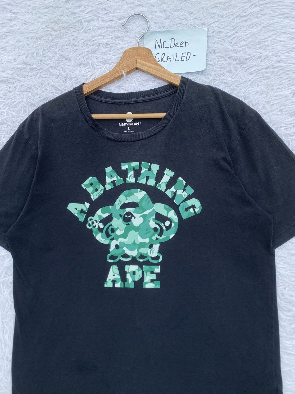 Bape Rare Vintage A Bathing Ape BAPE Camo College Logo Tshirt Size US L / EU 52-54 / 3 - 7 Thumbnail