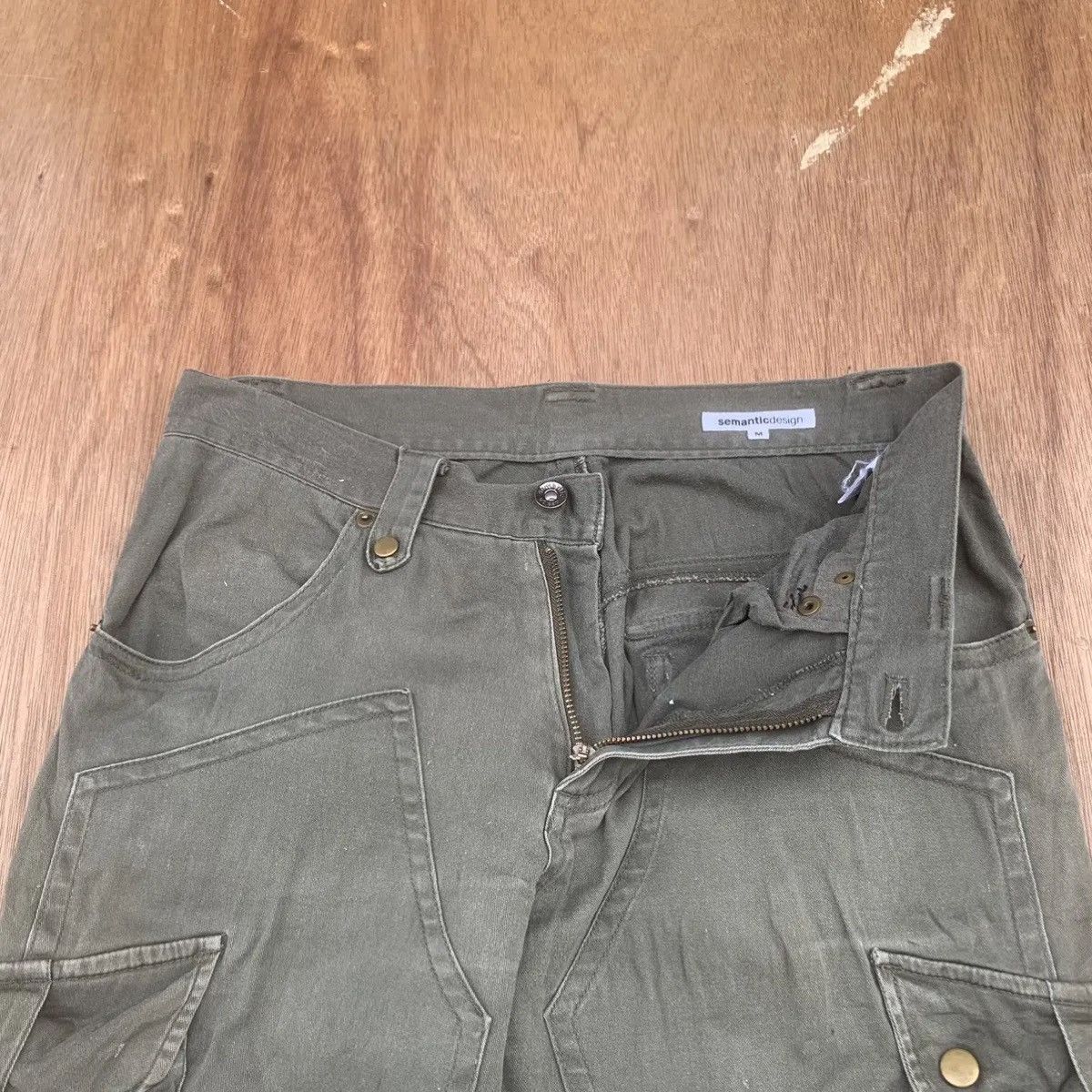 Japanese Brand RARE ‼️DOUBLE KNEE TROUSERS SEMATIC DESIGN CARGO FADED PANTS Size US 31 - 6 Thumbnail