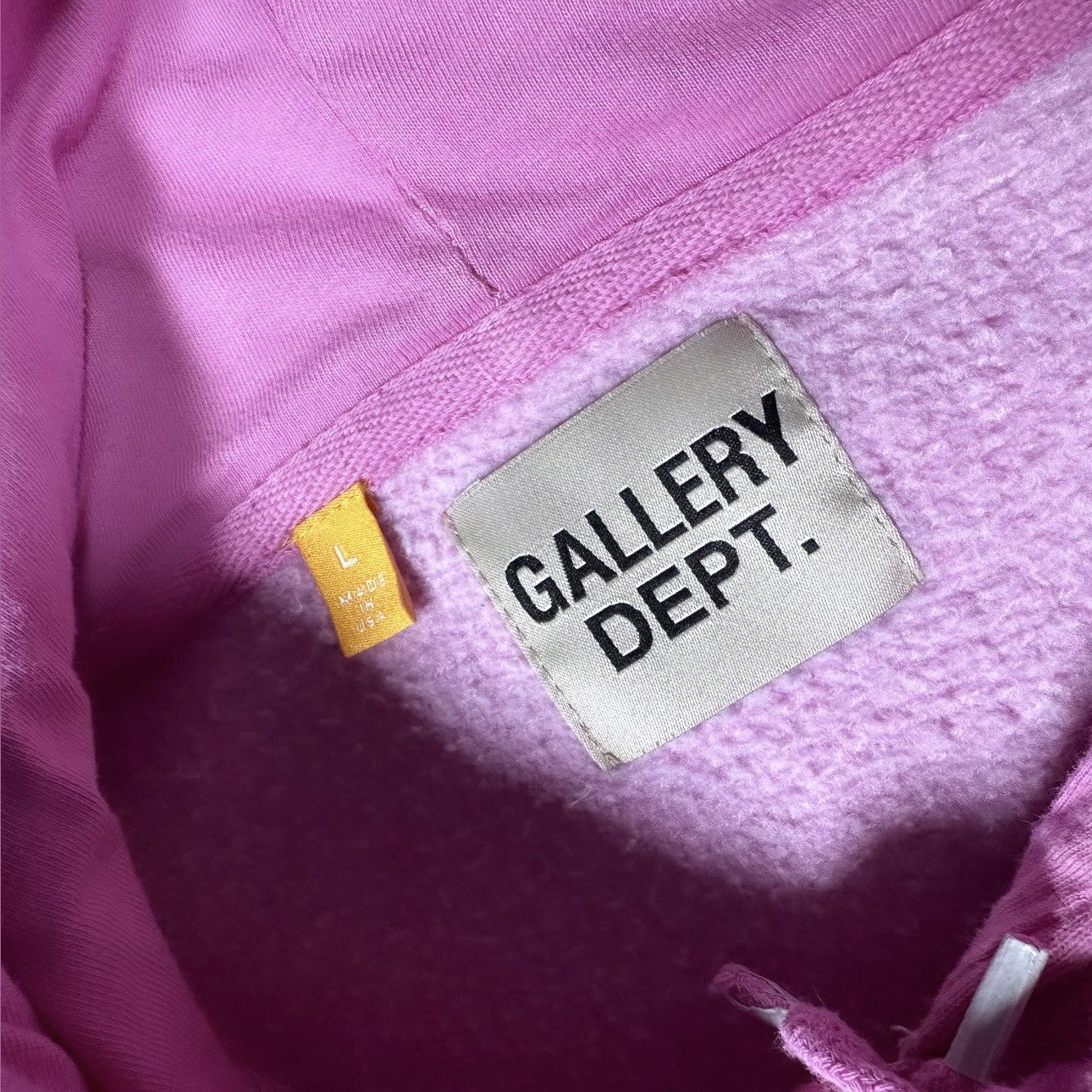 Gallery Dept. PINK DISTRESSED CENTER LOGO HOODIE Size US L / EU 52-54 / 3 - 6 Thumbnail