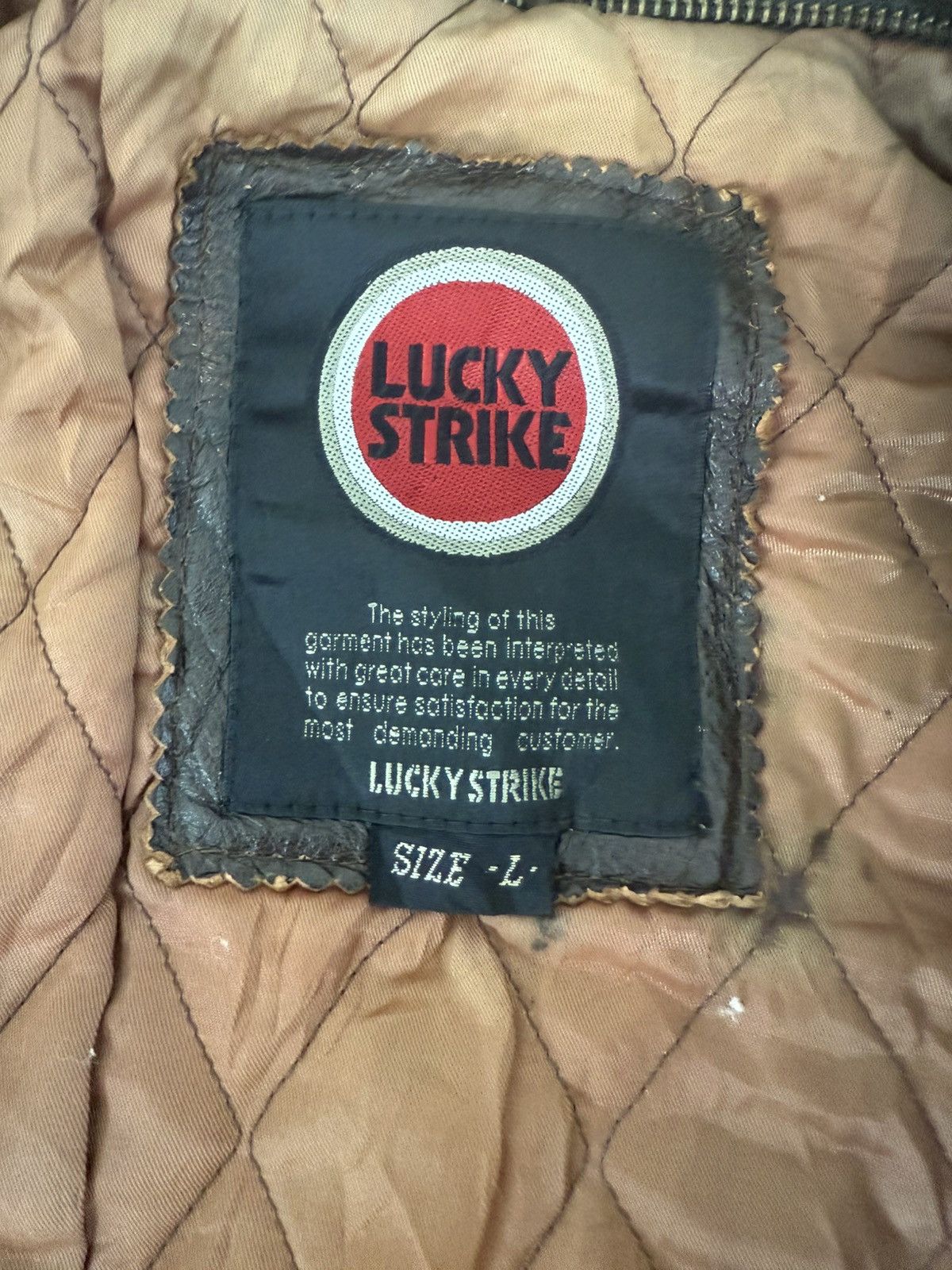 Avirex VINTAGE LUCKY STRIKE LEATHER JACKET BOMBER STYLE SIZE L Size US L / EU 52-54 / 3 - 8 Thumbnail