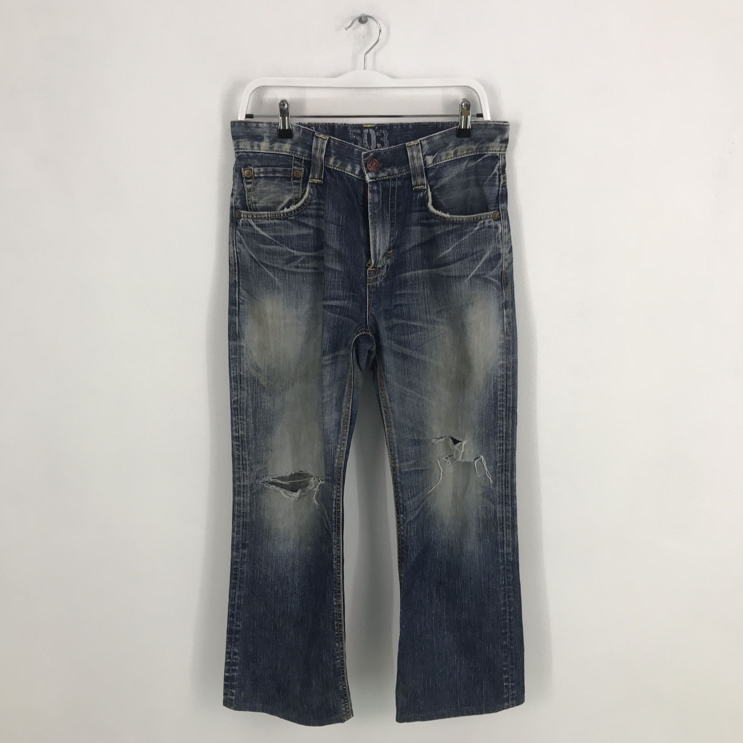 Edwin × Japanese Brand Rare edwin blue trip 503 distressed denim Jeans Size US 32 / EU 48 - 1 Thumbnail