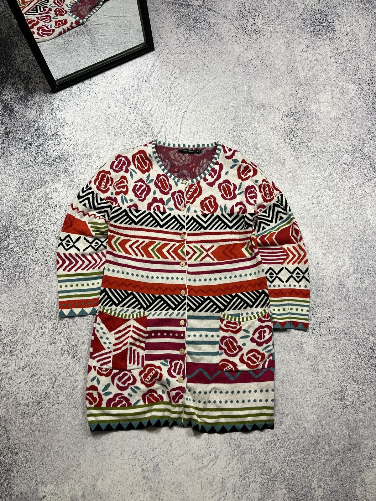 Japanese Brand × Vintage Gudrun Sjoden Floral Eclectic Dress Cardigan Size M / US 6-8 / IT 42-44 - 1 Thumbnail