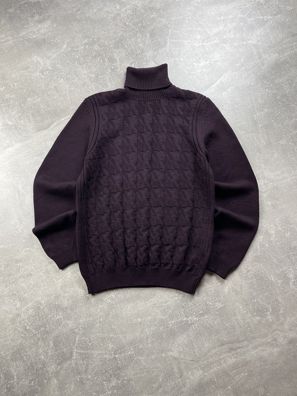 Z Zegna Z Zegna Wool High Neck Knited Burgundy Sweater Made in IT Size US M / EU 48-50 / 2 - 1 Thumbnail