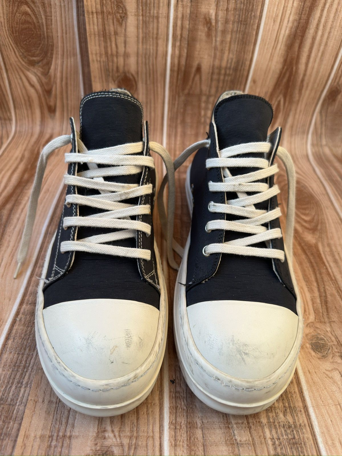 Rick Owens Rick Owens DRKSHDW Nylon Ramones Two Tone Stitch Lowtops Size US 8.5 / EU 41-42 - 3 Thumbnail