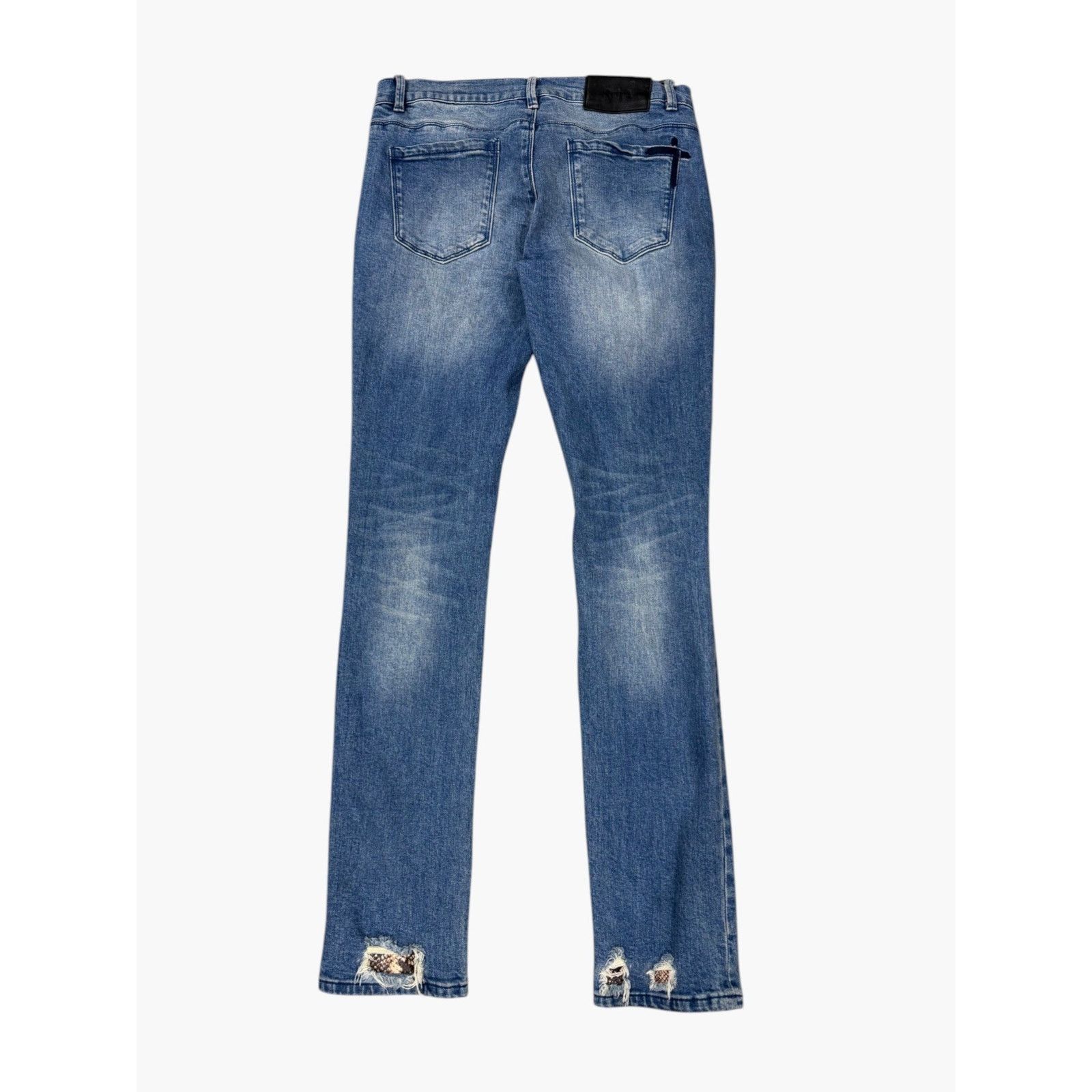 Rta RTA Snakeskin Light Wash Jeans Size US 31 - 2 Thumbnail