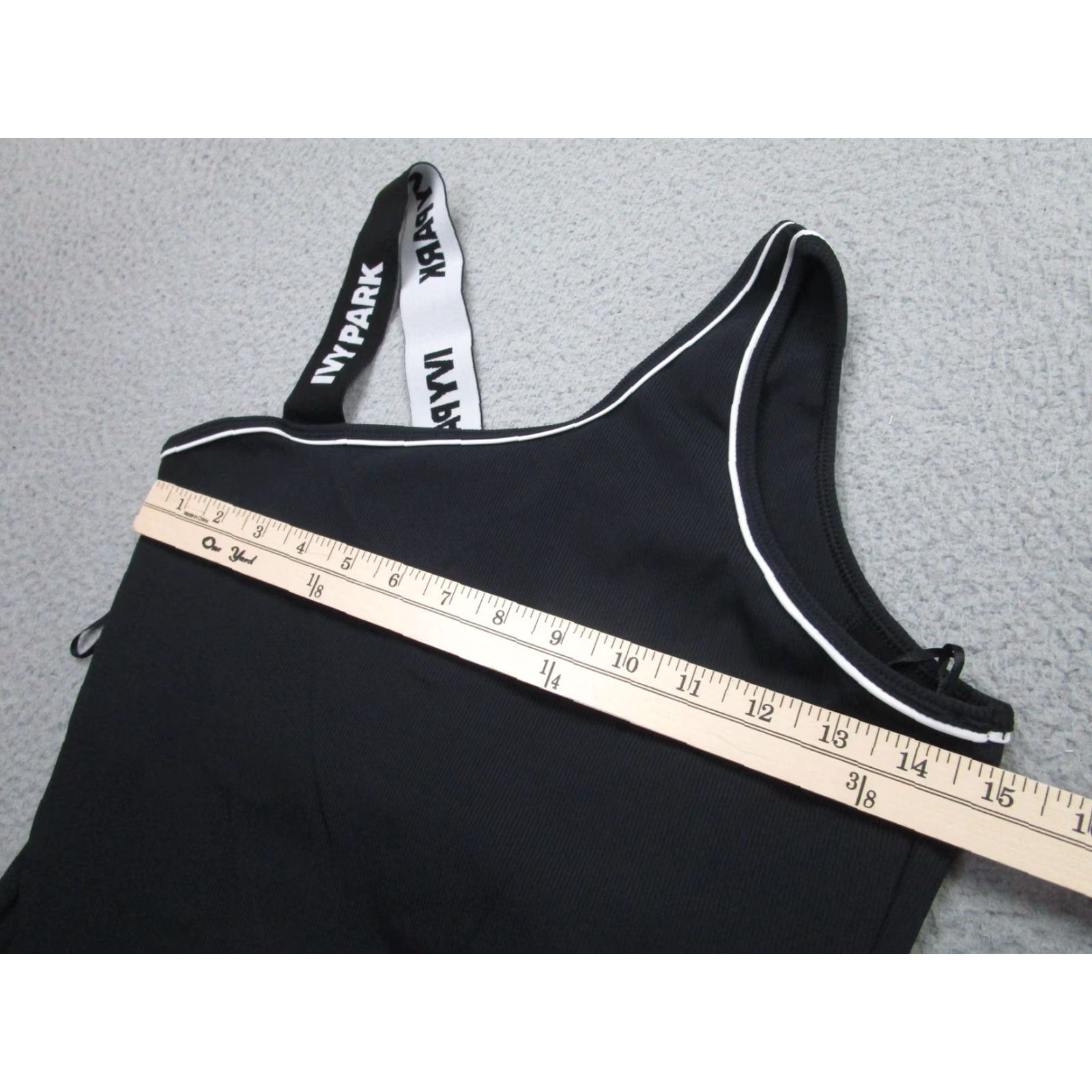 Ivy Park IVY PARK Swimsuit Womens Large Black One Shoulder One Piece Logo Strap Sporty Size L / US 10 / IT 46 - 7 Thumbnail