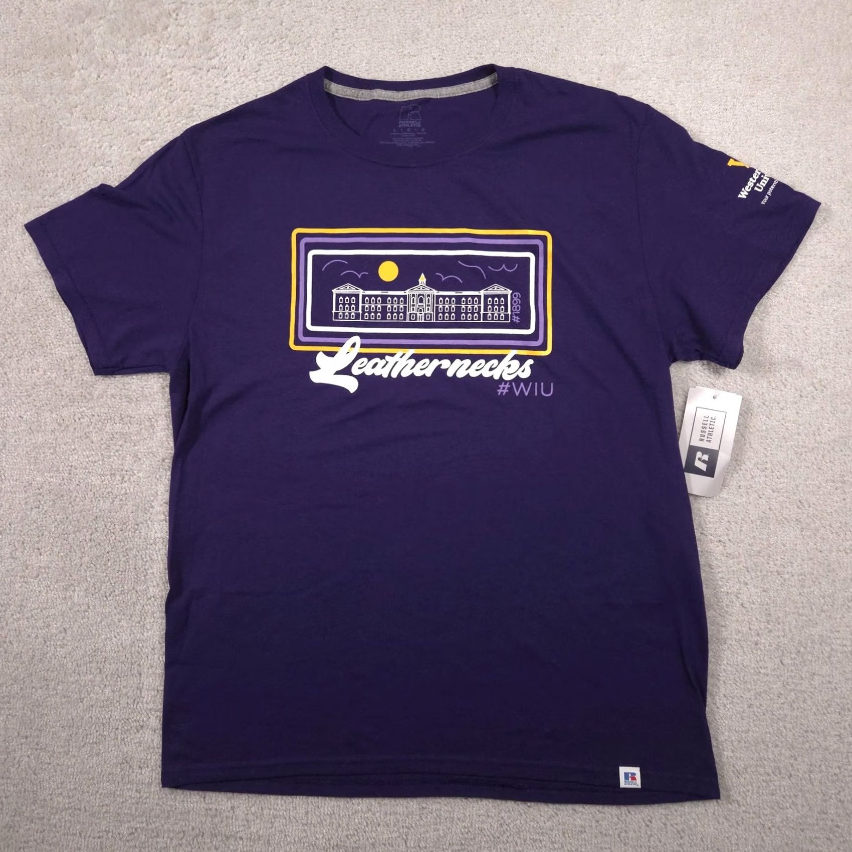 Russell Athletic VINTAGE Russell Athletic Shirt Mens Large Western Illinois Leathernecks Graphic Tee Size US L / EU 52-54 / 3 - 2 Thumbnail