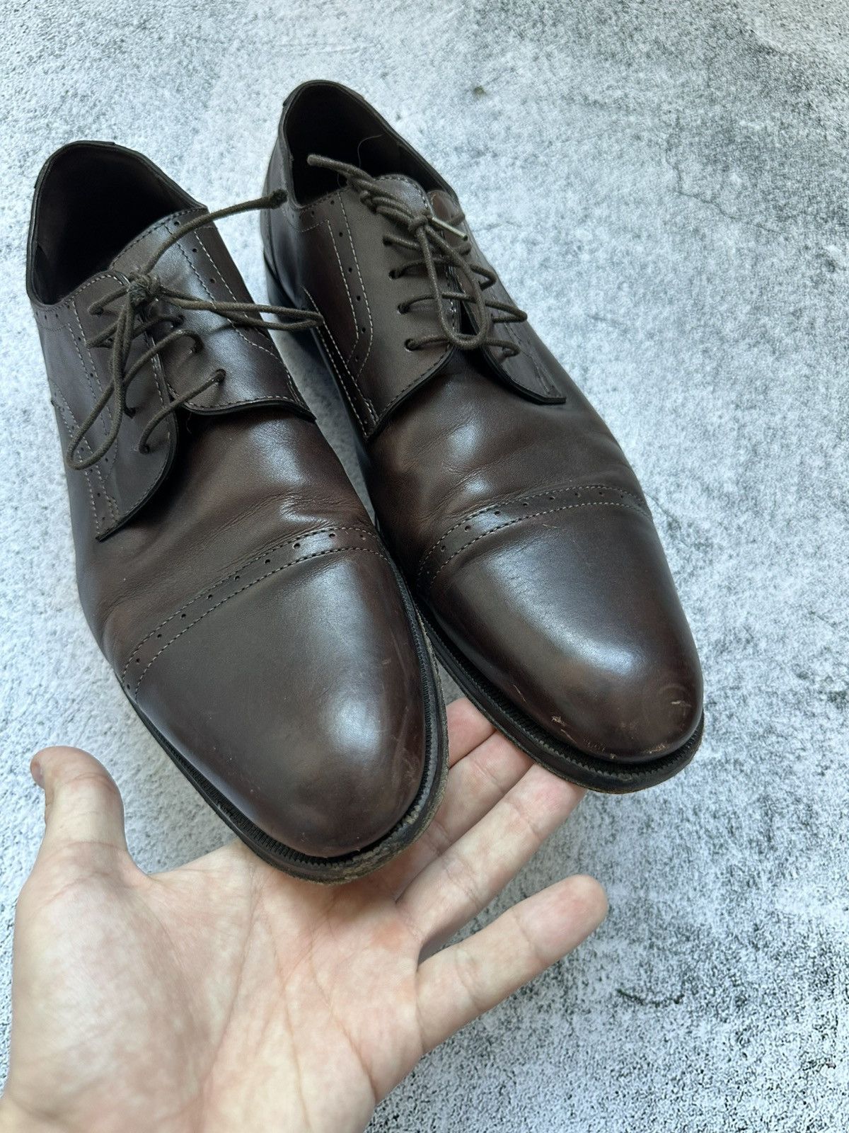 Balmain Balmain Leather Classic Brown Shoes 45 EU Size US 11.5 / EU 44-45 - 10 Thumbnail