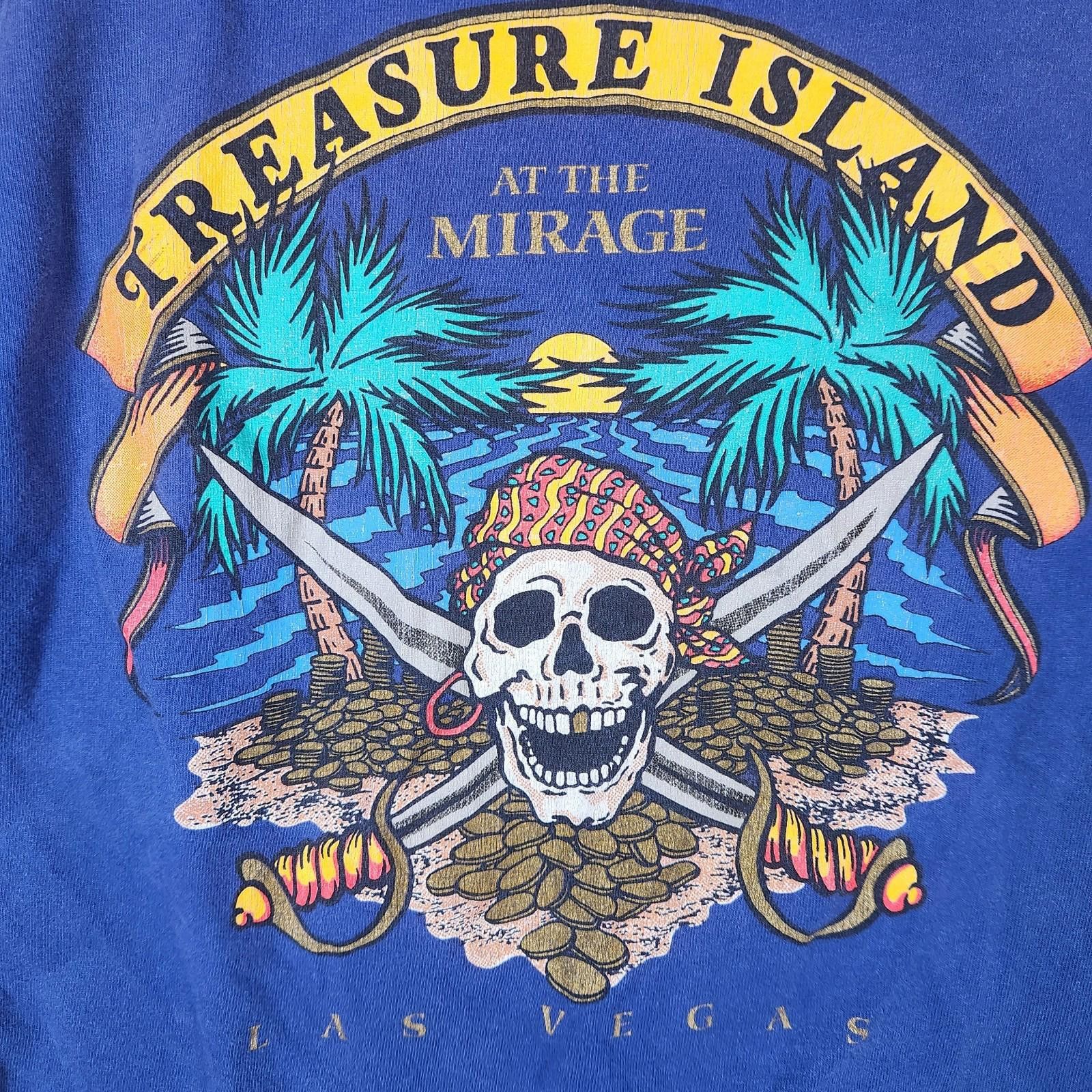 The Unbranded Brand Vintage Treasure Island Vegas Graphic Tshirt Blue Size Large Size US L / EU 52-54 / 3 - 8 Thumbnail