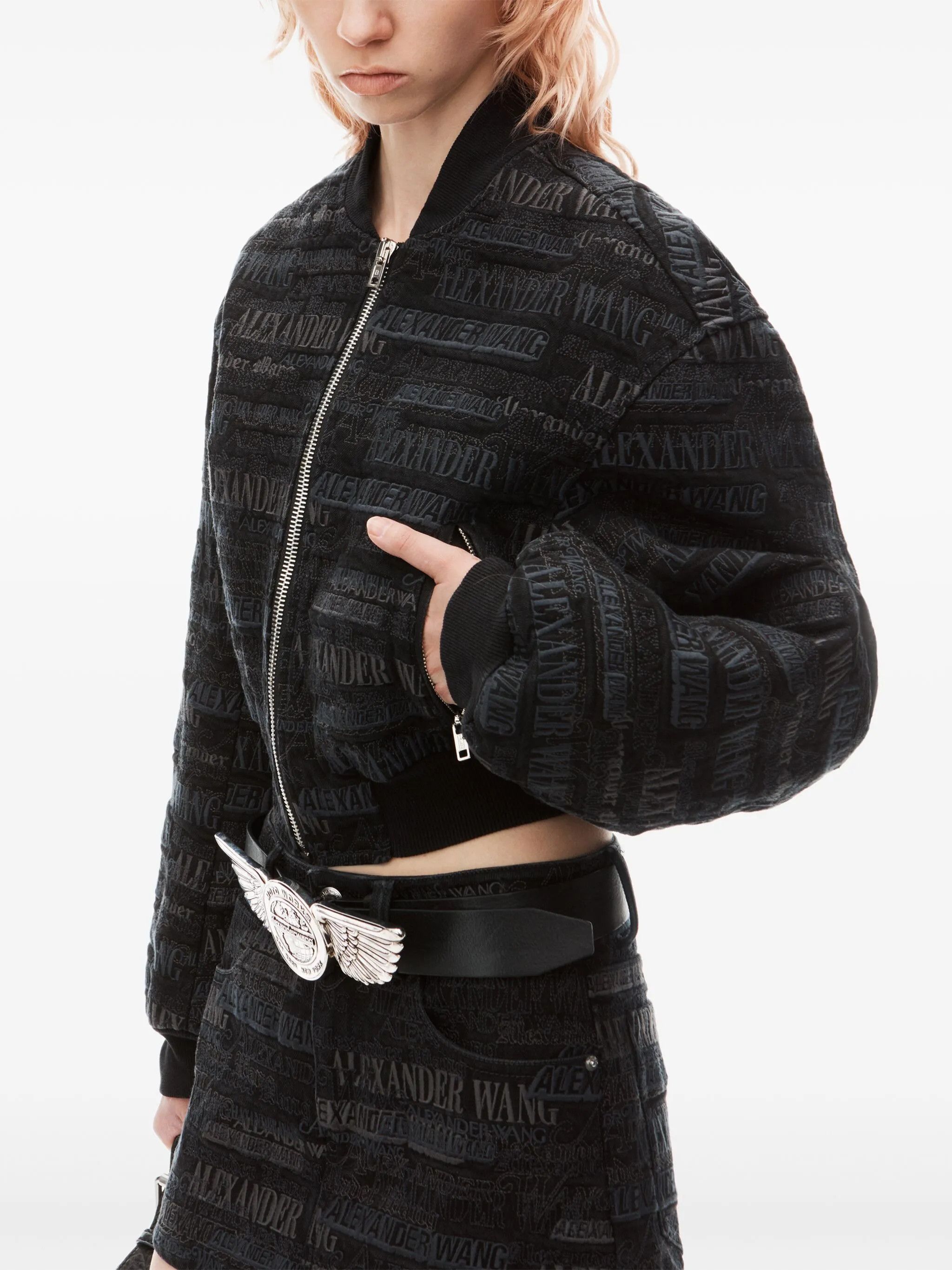 Alexander Wang o1s22i1n0225 Denim Bomber Jacket in Black Size M / US 6-8 / IT 42-44 - 5 Thumbnail