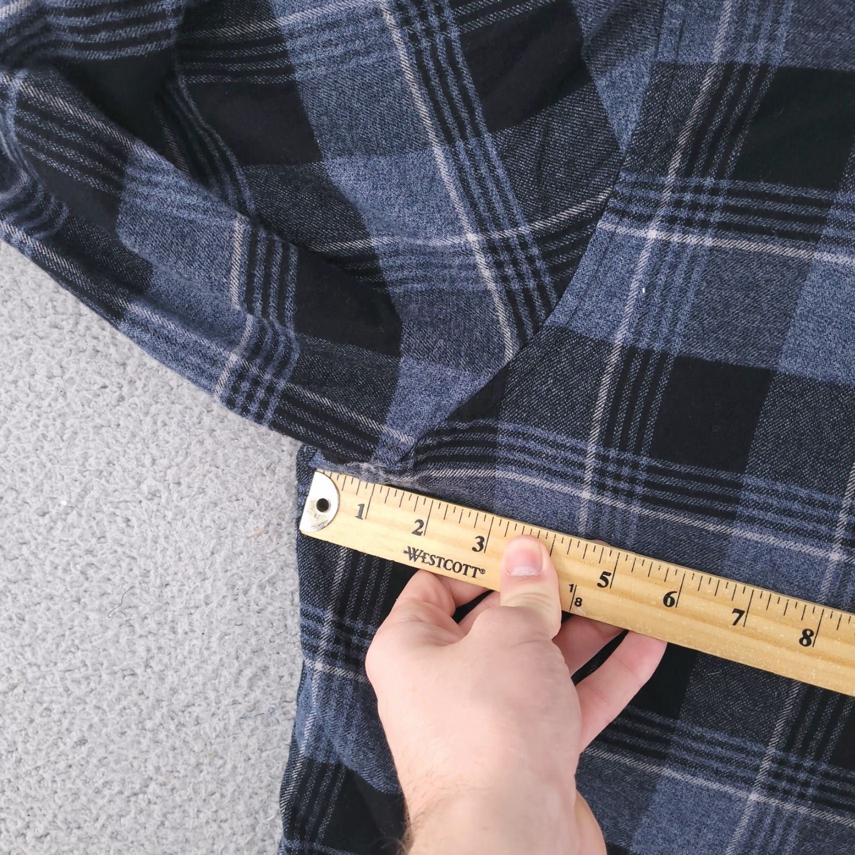 Vintage Dubinik Shirt Mens 2XL Flannel Gray Long Sleeve Button Check Cotton Custom Size US XXL / EU 58 / 5 - 4 Thumbnail