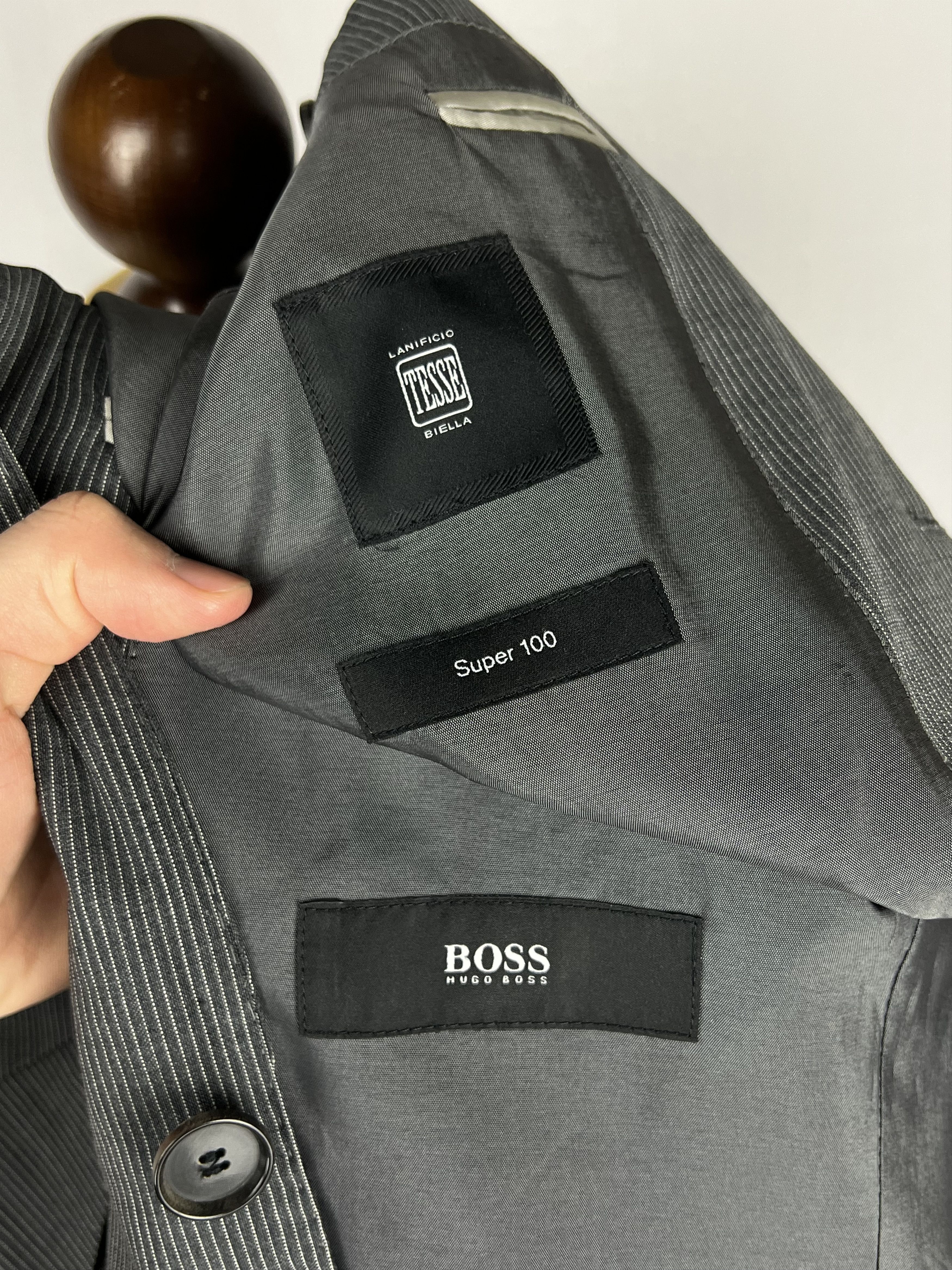 Hugo Boss by Lanificio Biella Woven Micro-Striped Wool 2 Piece Suit Size 38R - 12 Thumbnail