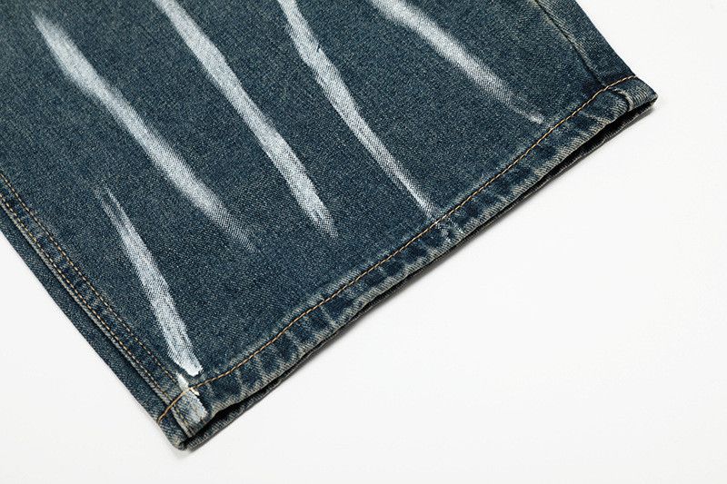 Jean Retro graffiti heart letter washed distressed jeans Size US 32 / EU 48 - 5 Thumbnail