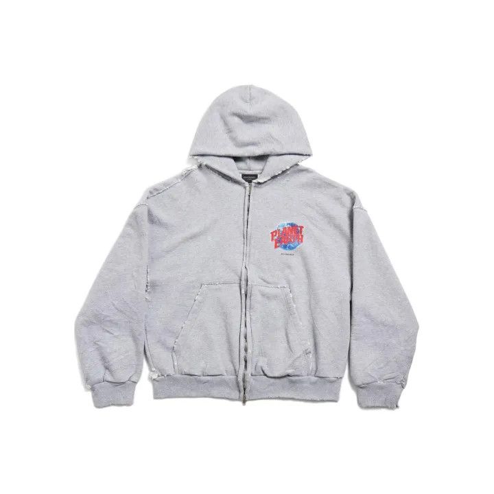 Balenciaga Balenciaga Earth Pattern Zip-Up Hoodie 0079 Size US L / EU 52-54 / 3 - 1 Thumbnail