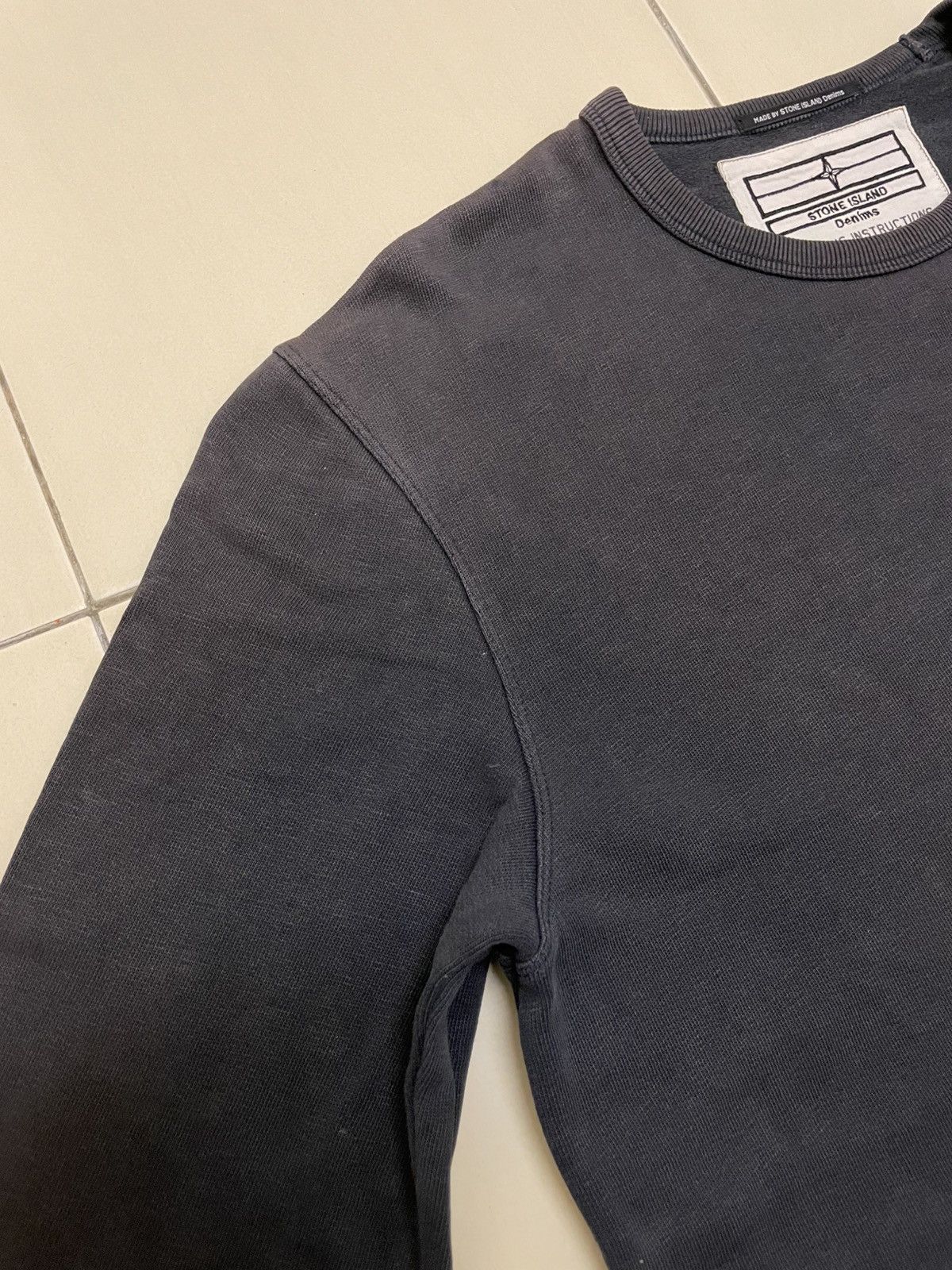 Stone Island Vtg Stone Island Denim Crewneck Sun Faded Sweatshirt Size US L / EU 52-54 / 3 - 2 Thumbnail