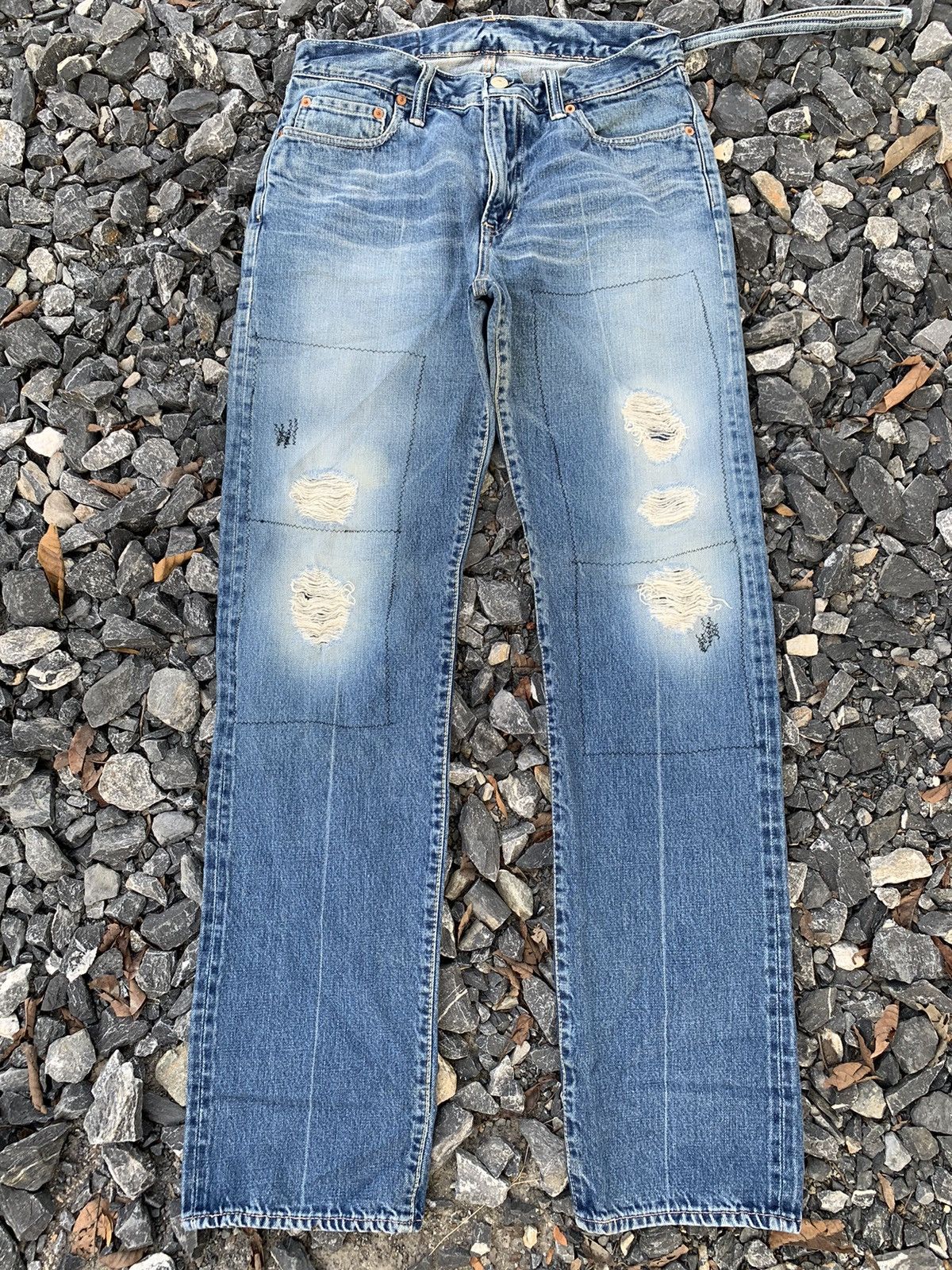 Kapital BLUE BLUE JAPAN INDIGO SELVEDGE RUSTY DISTRESSED DENIM Size US 31 - 1 Thumbnail