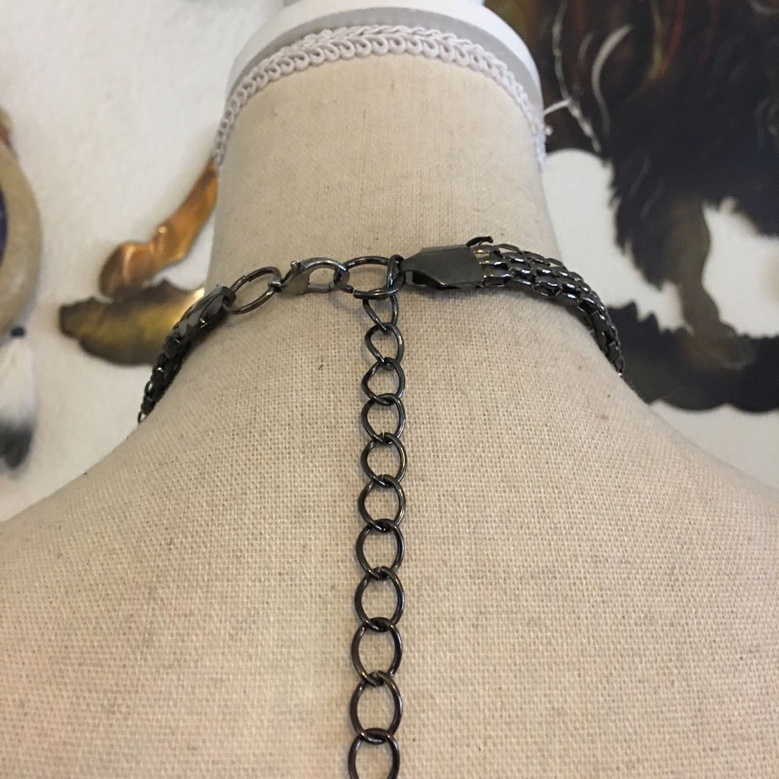 Jewelry Chunky bronze bead black chrome long necklace Size ONE SIZE - 5 Thumbnail