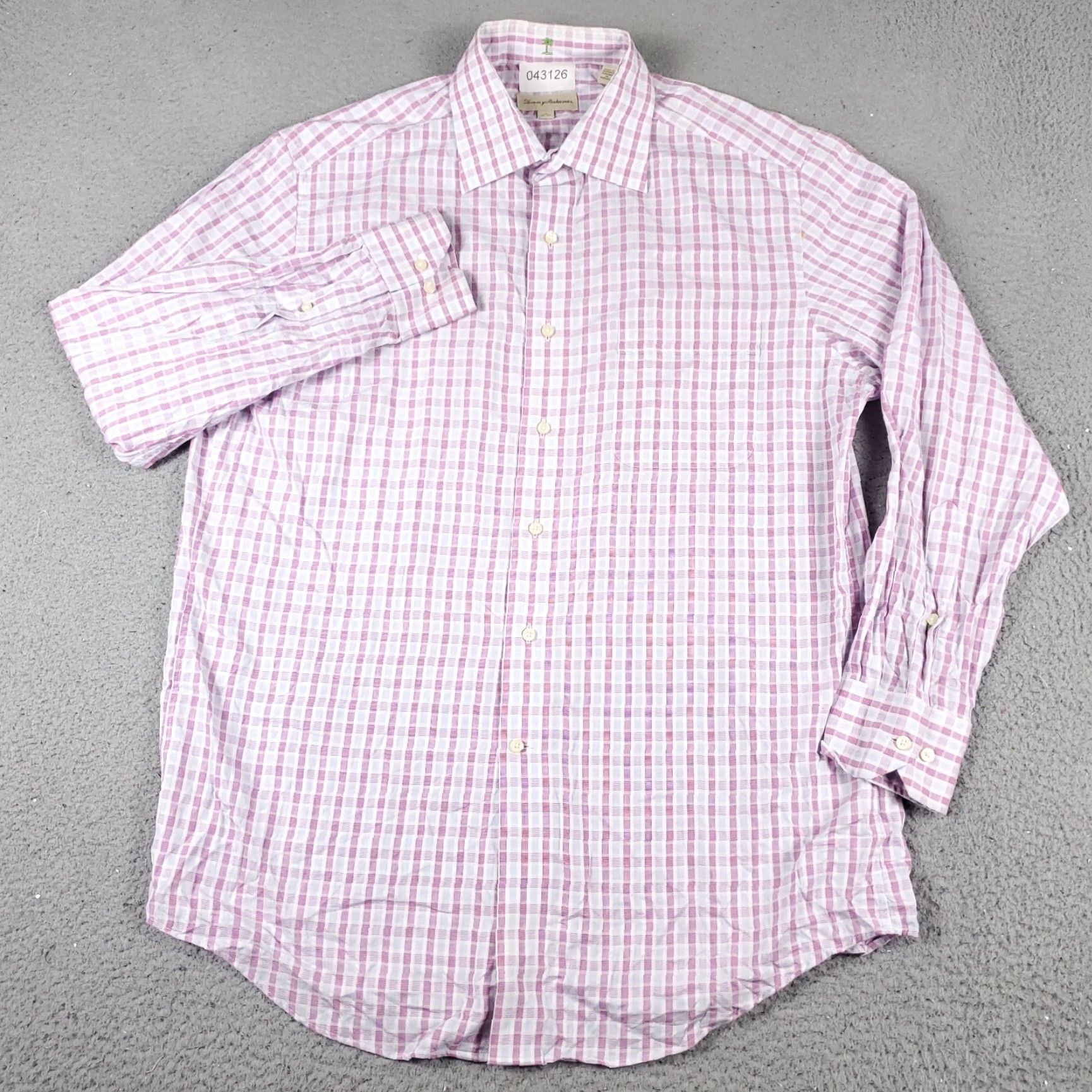 Tommy Bahama Tommy Bahama Dress Shirt Men's 16 Purple Plaid Long Sleeve Button-Up Regular Fit Size 42R - 2 Thumbnail
