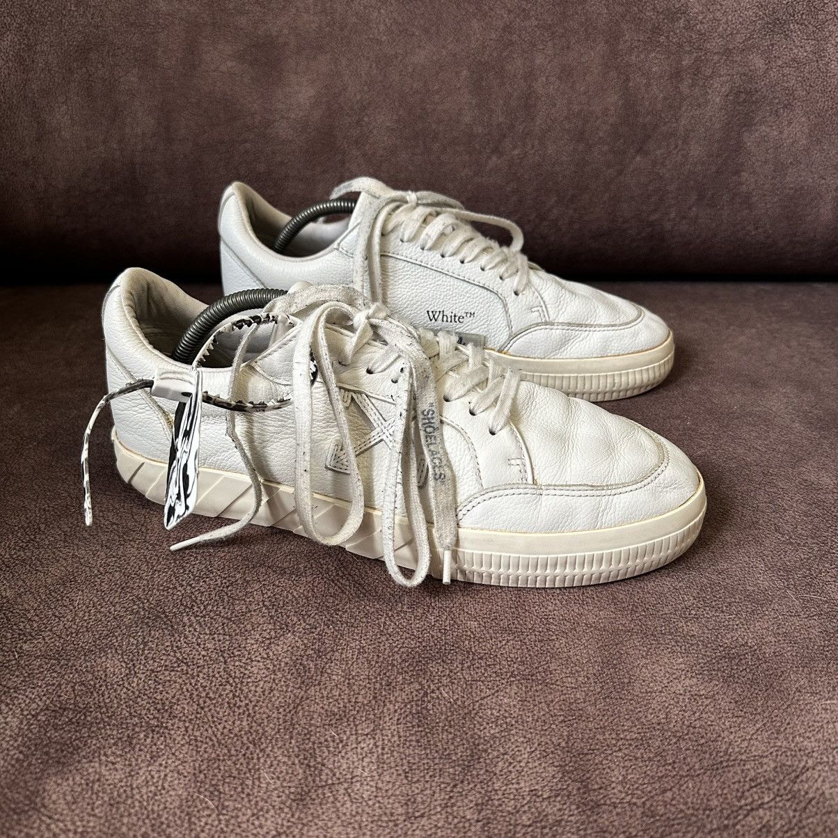Off-White Off-White Leather Vulcanised Beige Lace Up Sneakers Size 43 Size US 10 / EU 43 - 2 Thumbnail
