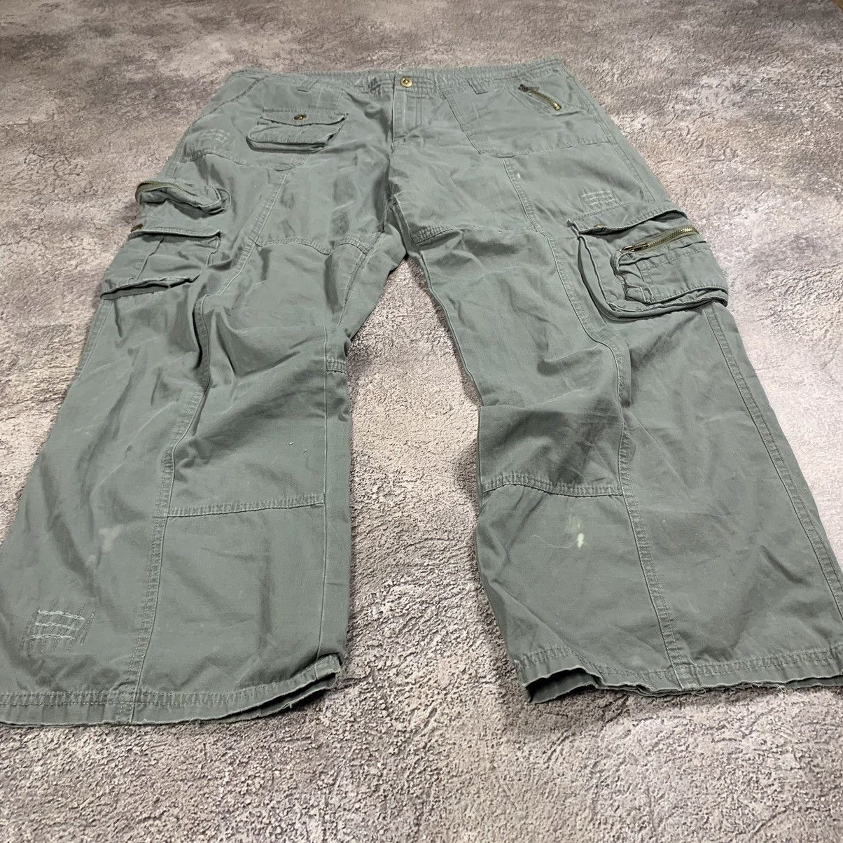 Vintage Vintage Y2K Baggy Cargo Pants Distressed Streetwear Logo 34 Size 34" / US 12 / IT 48 - 3 Thumbnail