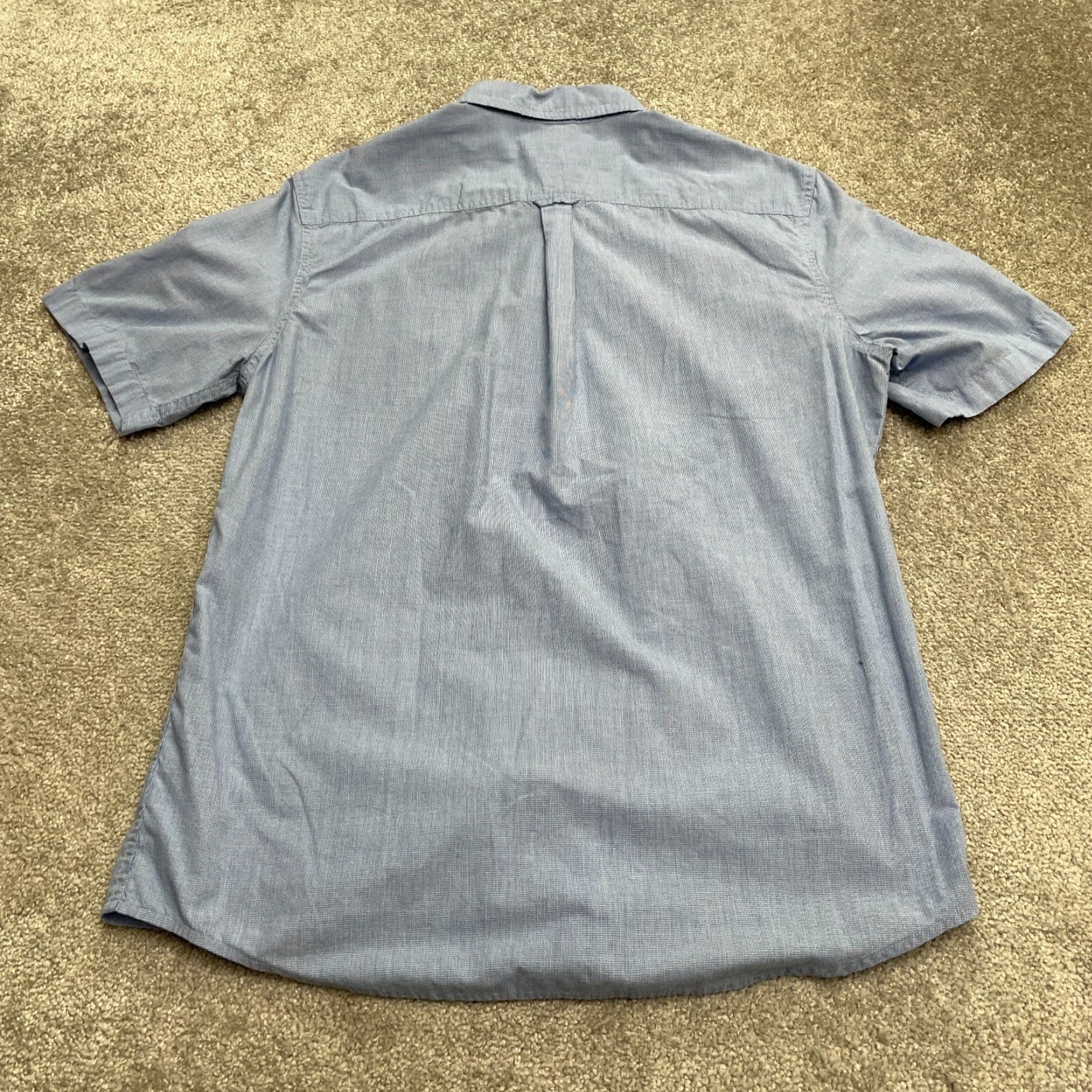 Chaps Chaps Button-Down Shirt Men Large Blue White Check Short Sleeve Easy Care Casual Size US L / EU 52-54 / 3 - 2 Thumbnail