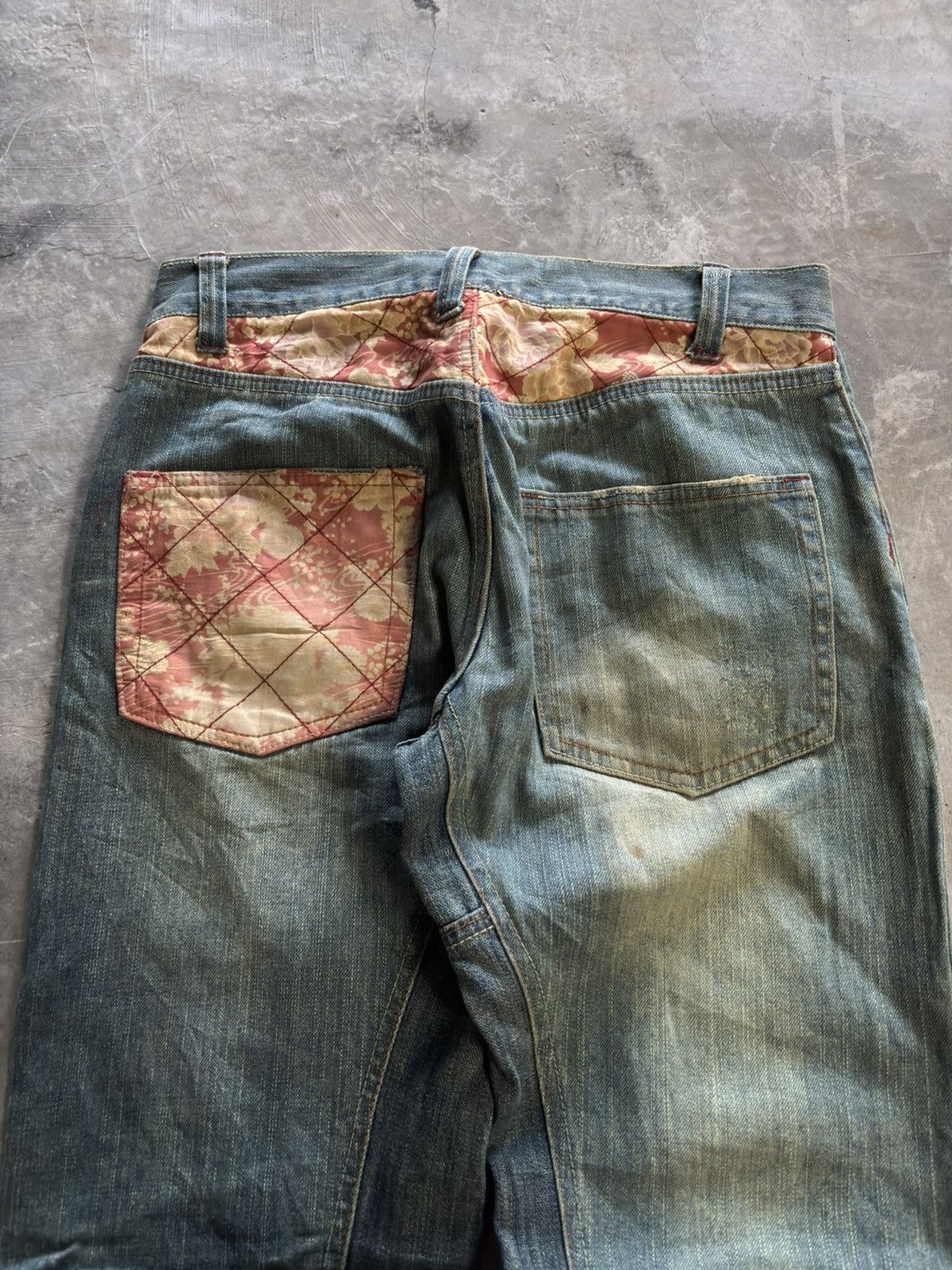 Hysteric Glamour × If Six Was Nine × Japanese Brand GUMU distressed japanese denim sakura sukajan sick mud wash Size US 31 - 15 Thumbnail