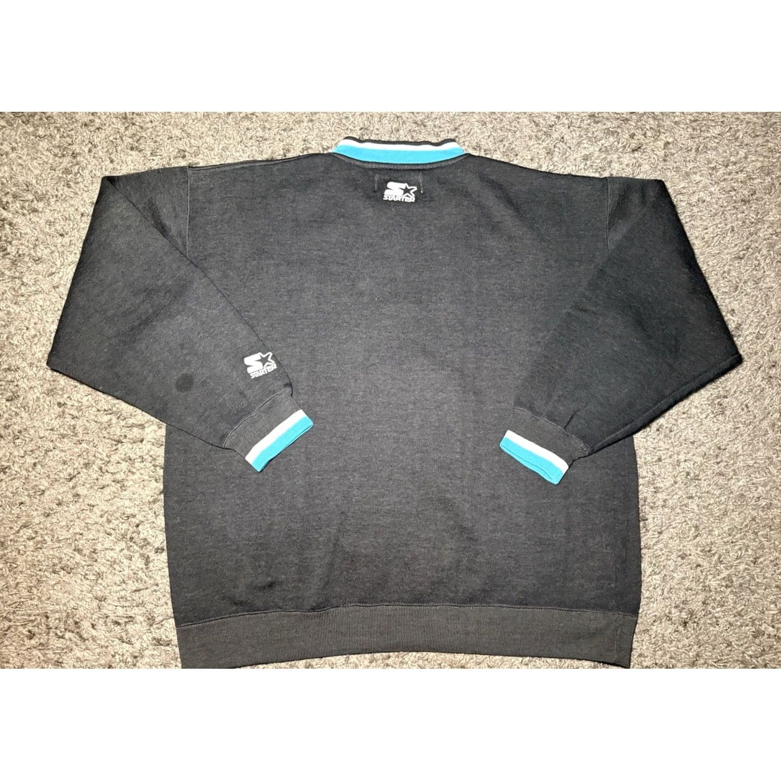 Starter VINTAGE Starter Carolina Panthers Sweatshirt Large 90s Gray NFL Pullover Unisex Adults L Crew Neck Long Sleeve Logo Size US L / EU 52-54 / 3 - 4 Thumbnail