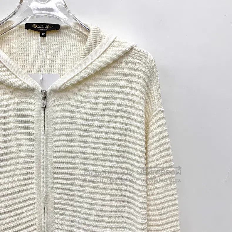 Loro Piana Loro Piana Off-white Ribbed Pure Silk Hooded Zip-up Long S Size XS / US 0-2 / IT 36-38 - 3 Thumbnail
