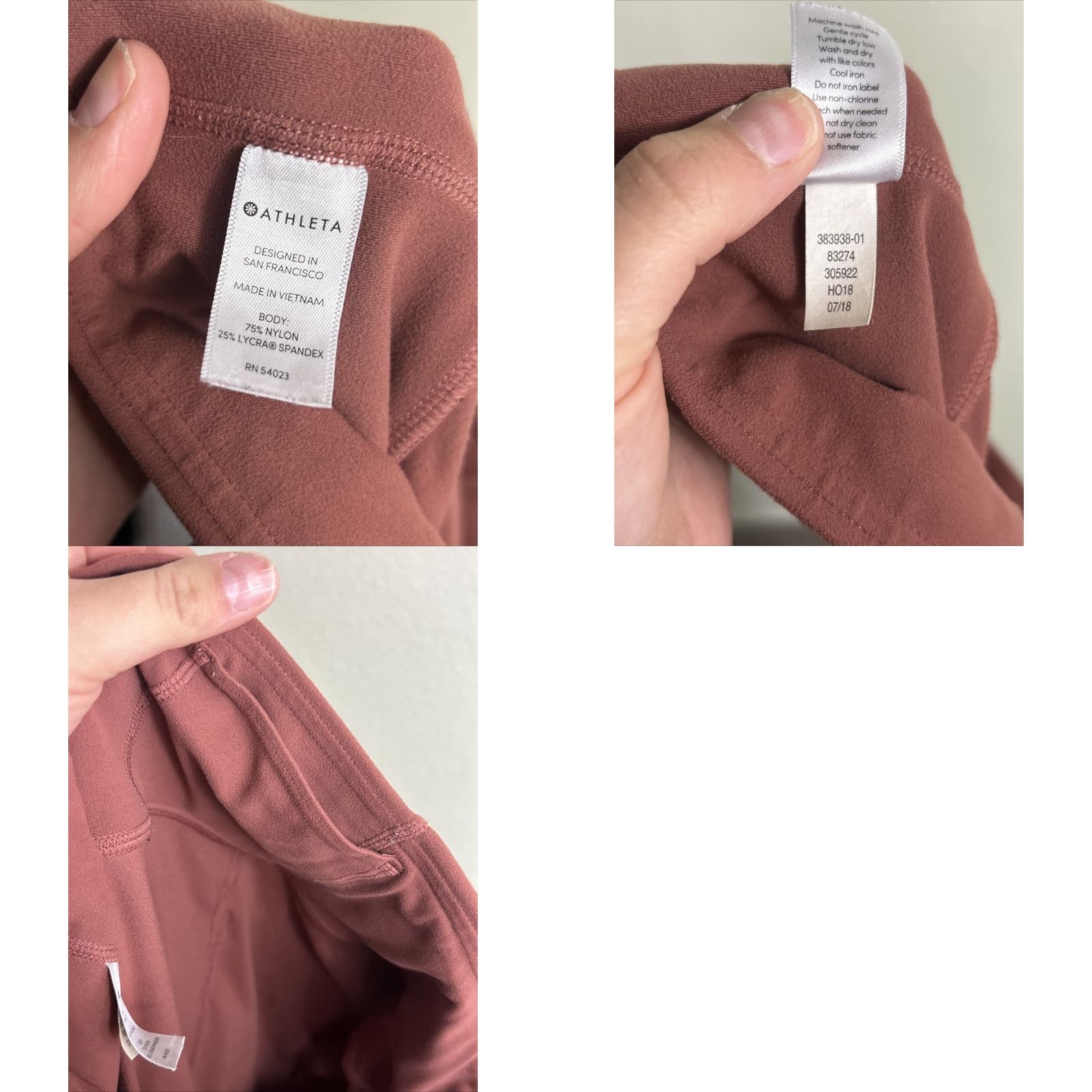 Athleta Athleta Women's S Leggings Moto Tight Stash Pocket Powervita Red Rust Ankle Activewear Women Cgas? Size 28" / US 6 / IT 42 - 9 Thumbnail