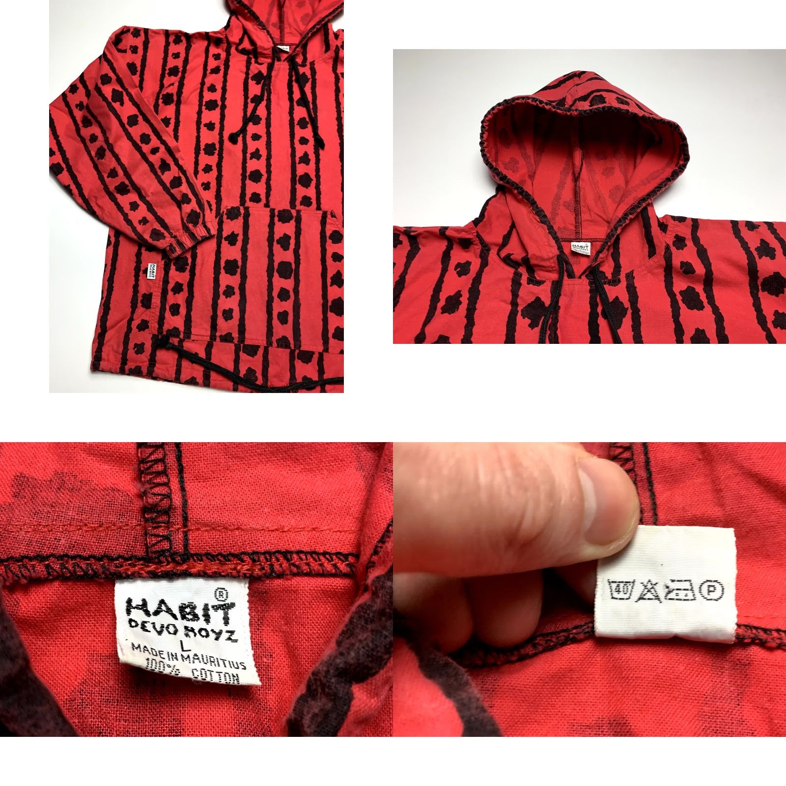 Devoa Vintage Habit Devo Boyz Hoodie Size L red cotton Size US L / EU 52-54 / 3 - 8 Thumbnail