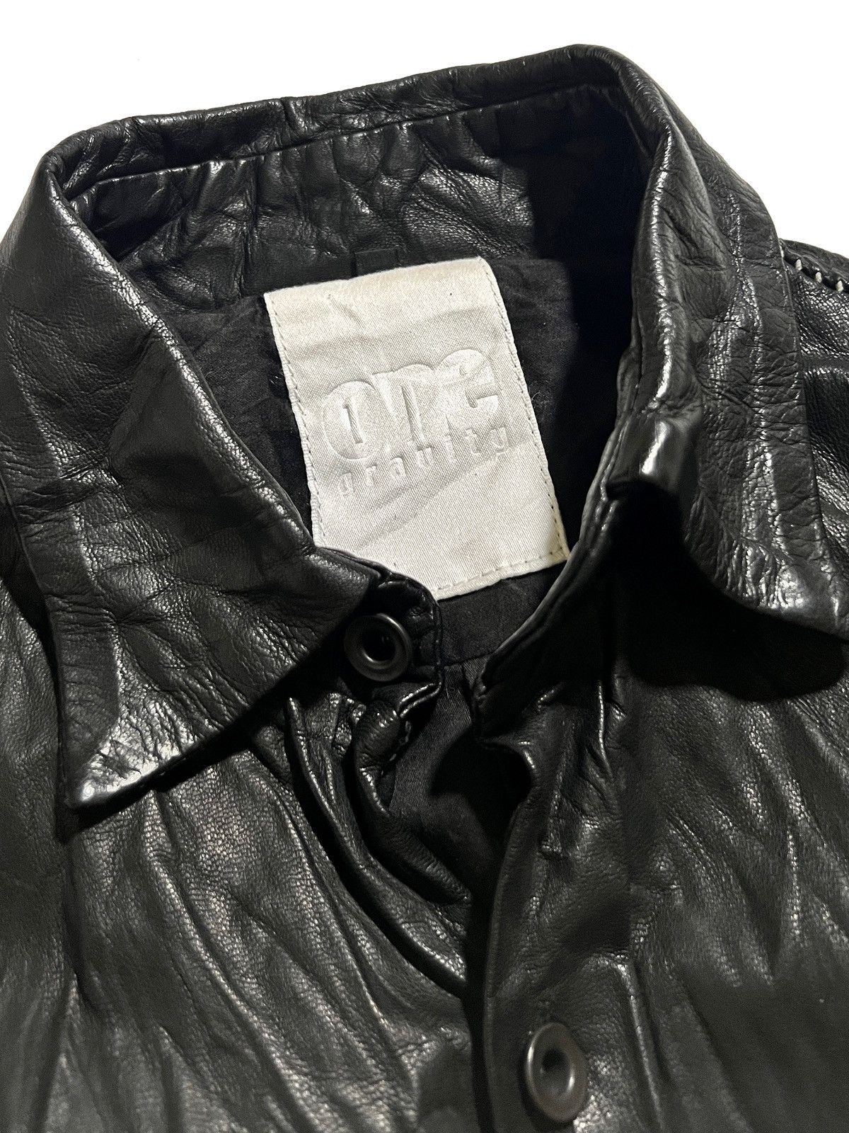 Japanese Brand ONE GRAVITY Black Goatskin Shirt Jacket White Stitching Size US S / EU 44-46 / 1 - 7 Thumbnail