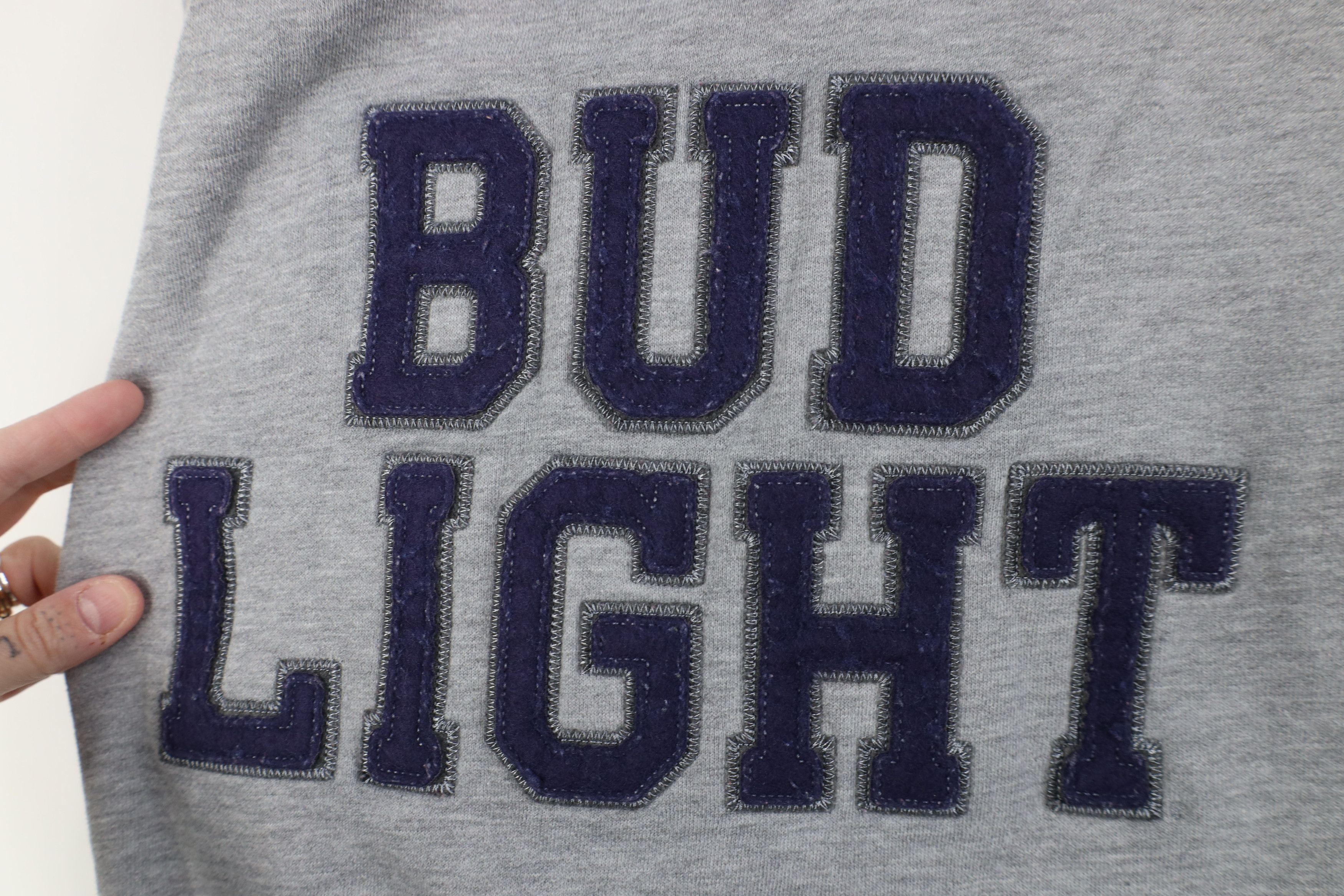 Vintage Vintage 90s Budweiser Light Beer Crewneck Sweatshirt Gray Size US XL / EU 56 / 4 - 4 Thumbnail