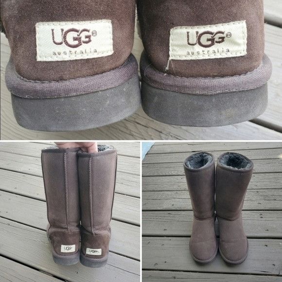 Ugg Australia Classic Tall 5815 Chocolate Brown Suede Boots Footwear