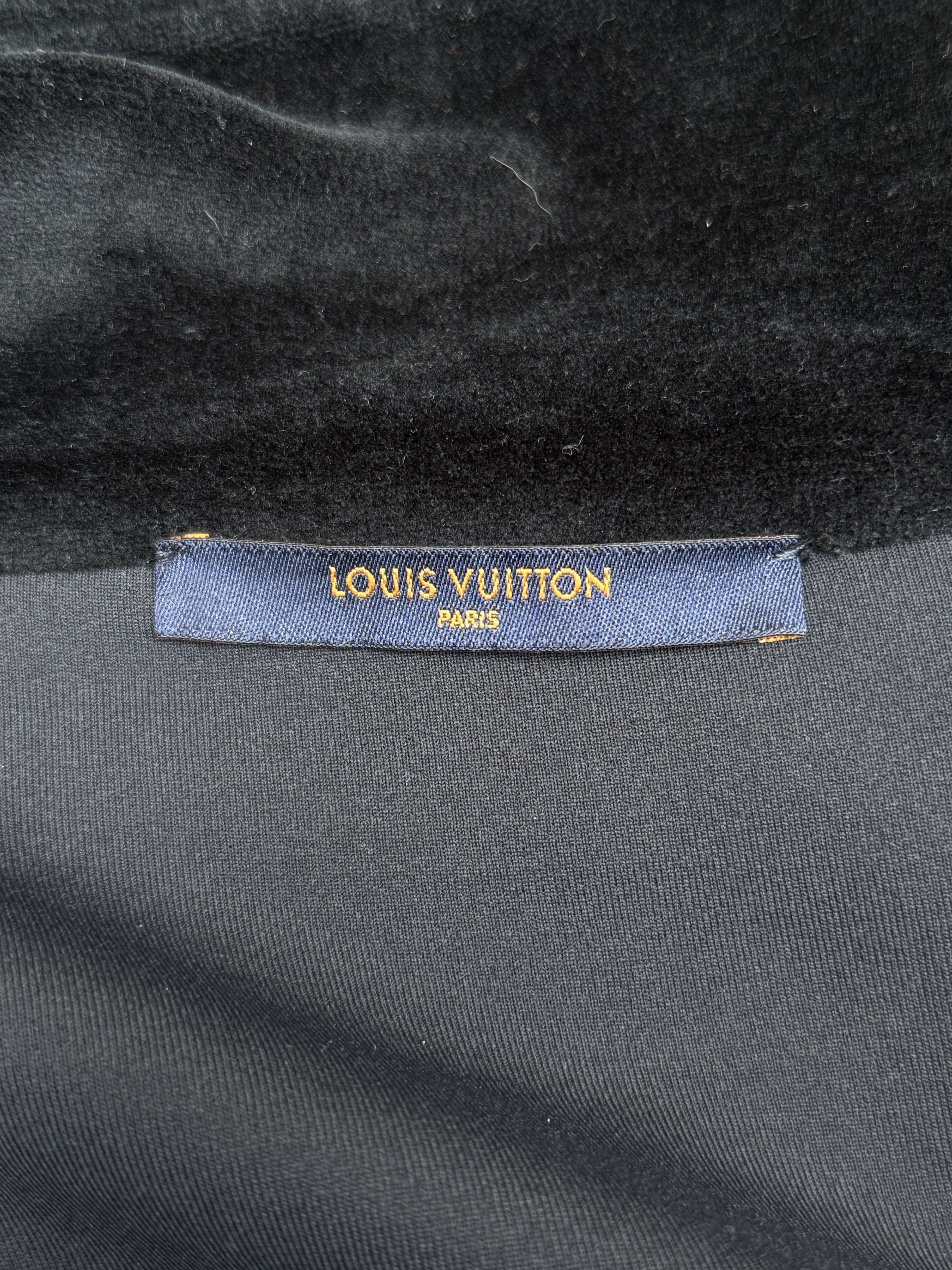 Louis Vuitton Louis Vuitton Black Velour Monogram Quarter Zip Sweater Size US M / EU 48-50 / 2 - 3 Thumbnail