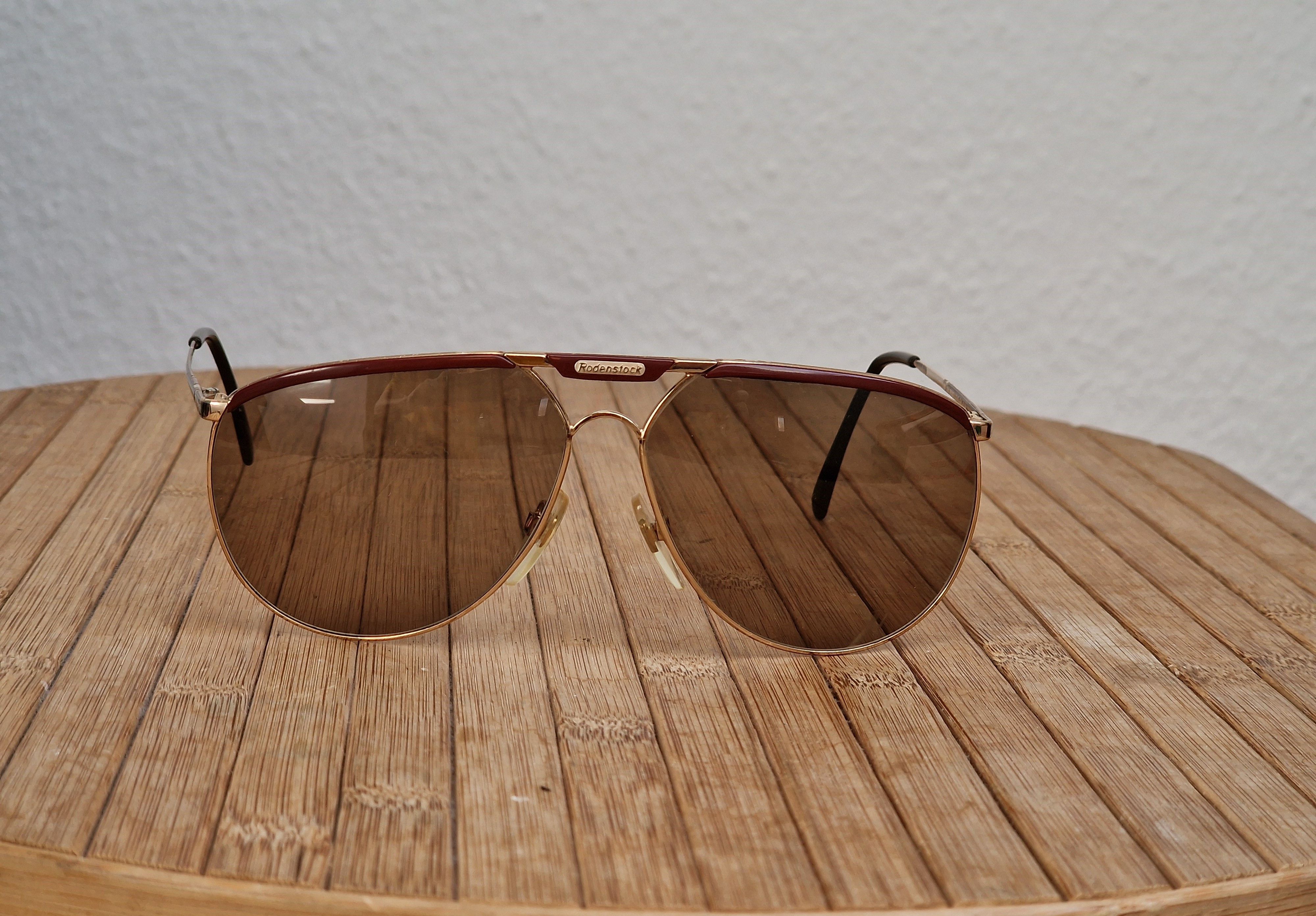 Vintage RODENSTOCK AVIATOR Sunglasses REMO GOLD \ BROWN Lensess USED Size ONE SIZE - 1 Thumbnail