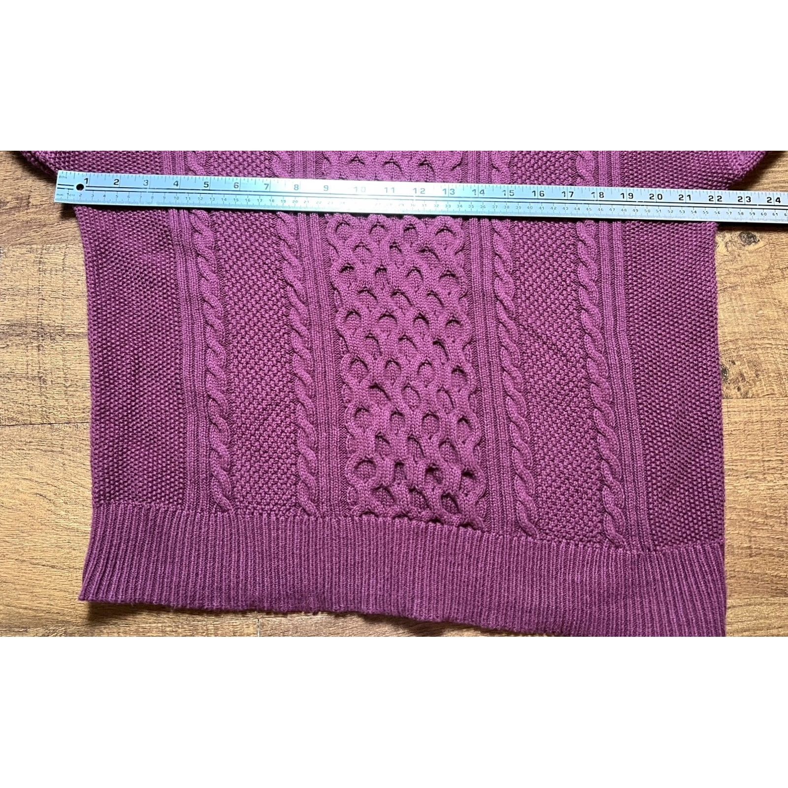 Gap Gap Womens Cable Knit Pullover Sweater Fisherman Size XL Light Plum Purple - Classic Size XL / US 12-14 / IT 48-50 - 6 Thumbnail