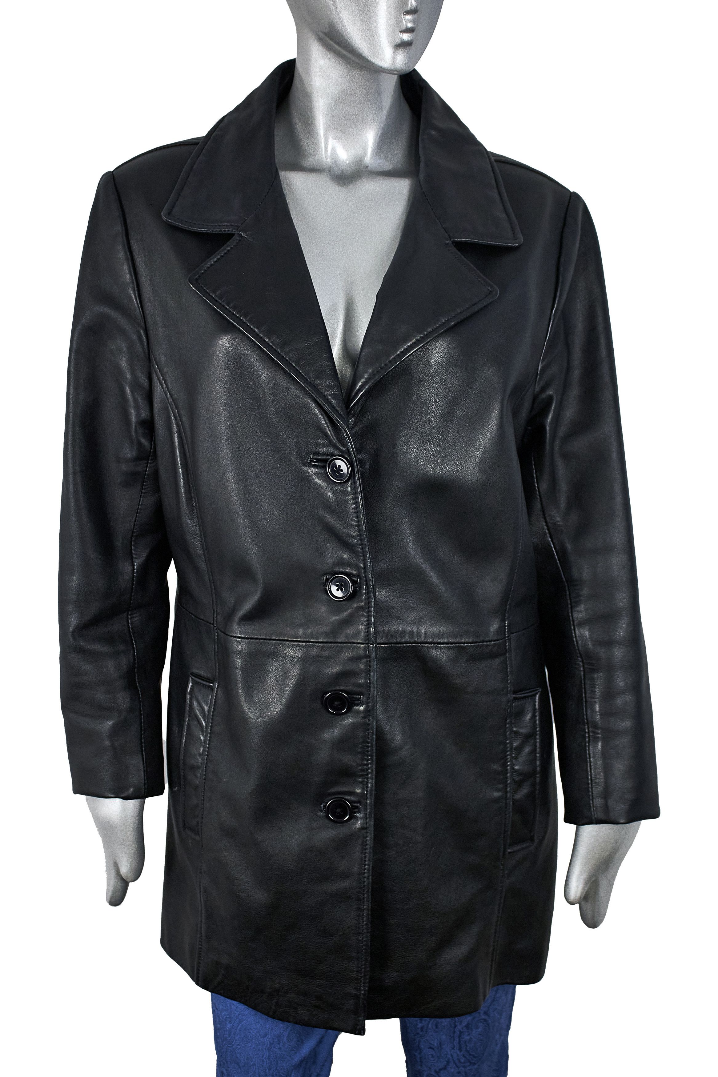 Vintage Vintage Y2K women's leather jacket coat blazer Size M / US 6-8 / IT 42-44 - 3 Thumbnail