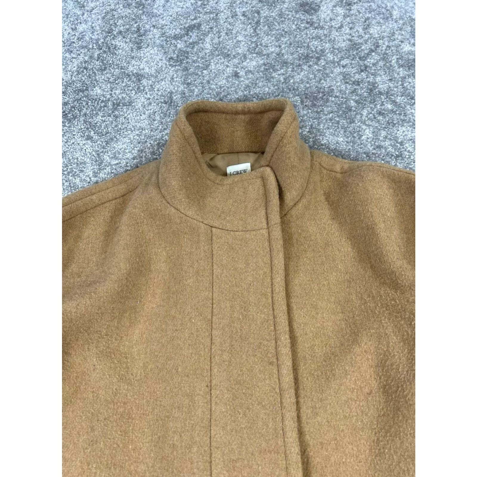 J.Crew J.CREW Coat 8 Petite Brown Wool Blend Overcoat Tweed Solid Womens Size M / US 6-8 / IT 42-44 - 2 Thumbnail