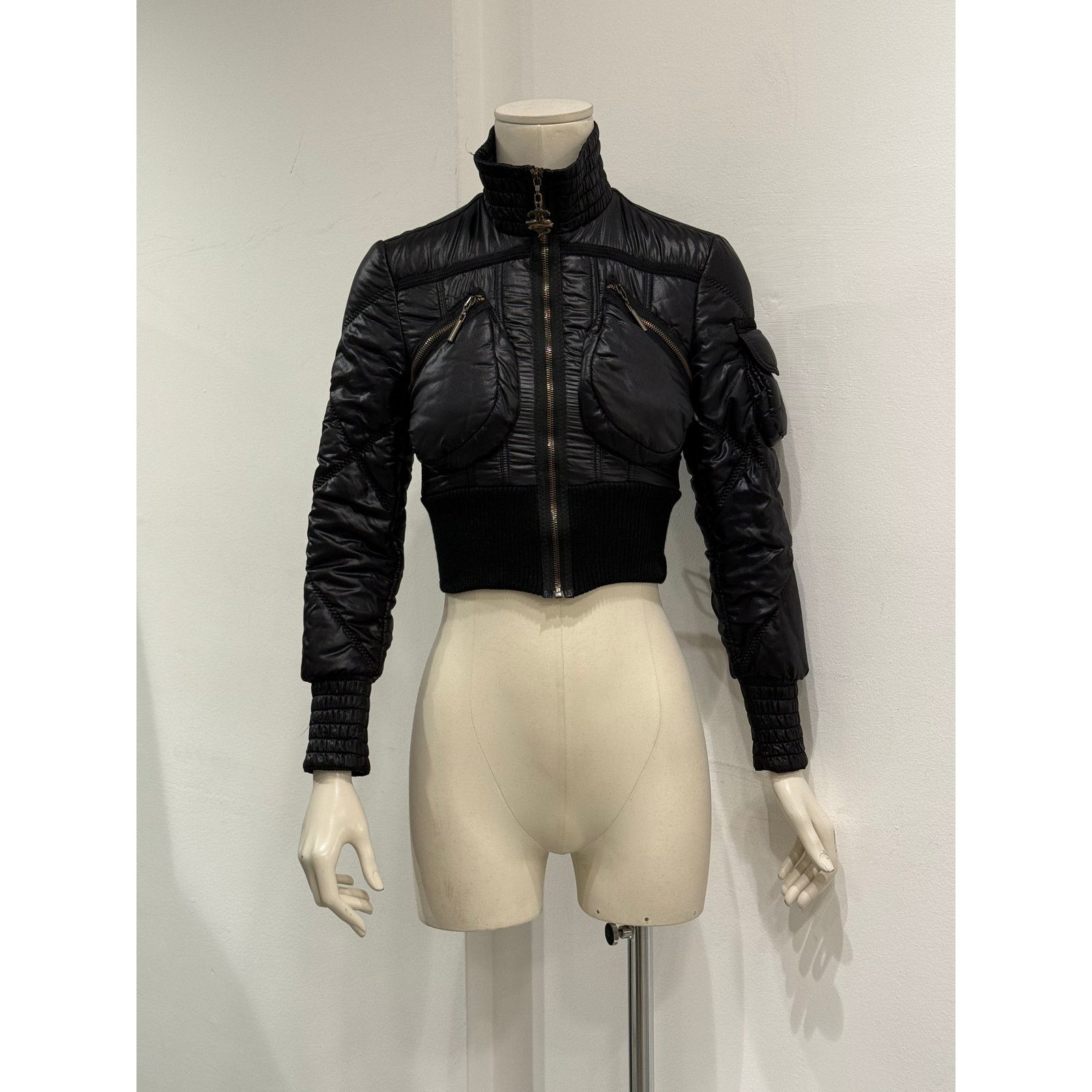 Roberto Cavalli 2000S Cavalli ultra-cropped cargo puffer jacket Size S / US 4 / IT 40 - 2 Thumbnail